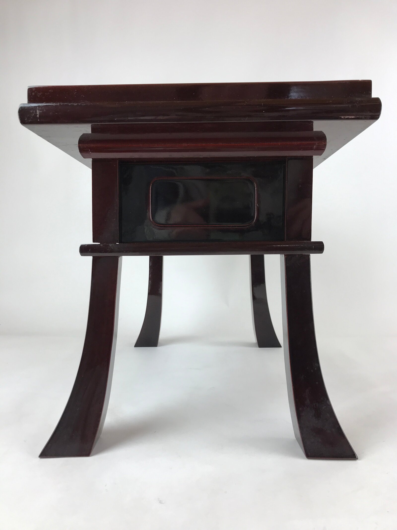 Japanese Buddhist Altar Fitting Lacquer Kyozukue Offering Table Vtg Brown BA242