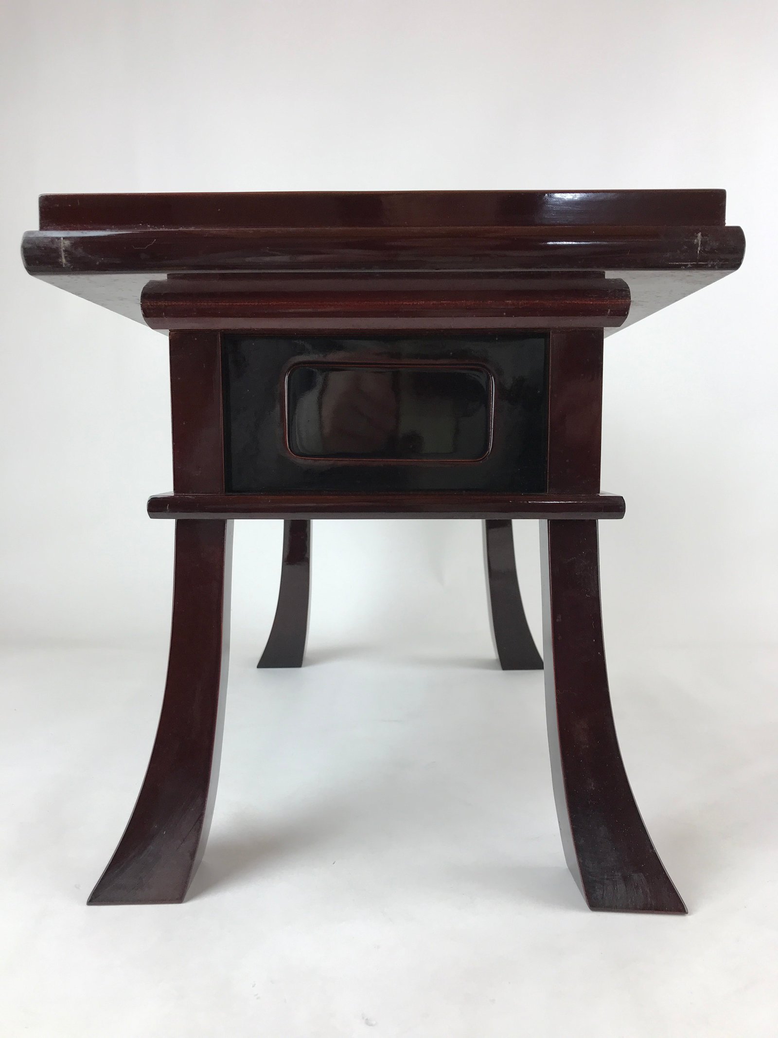 Japanese Buddhist Altar Fitting Lacquer Kyozukue Offering Table Vtg Brown BA242