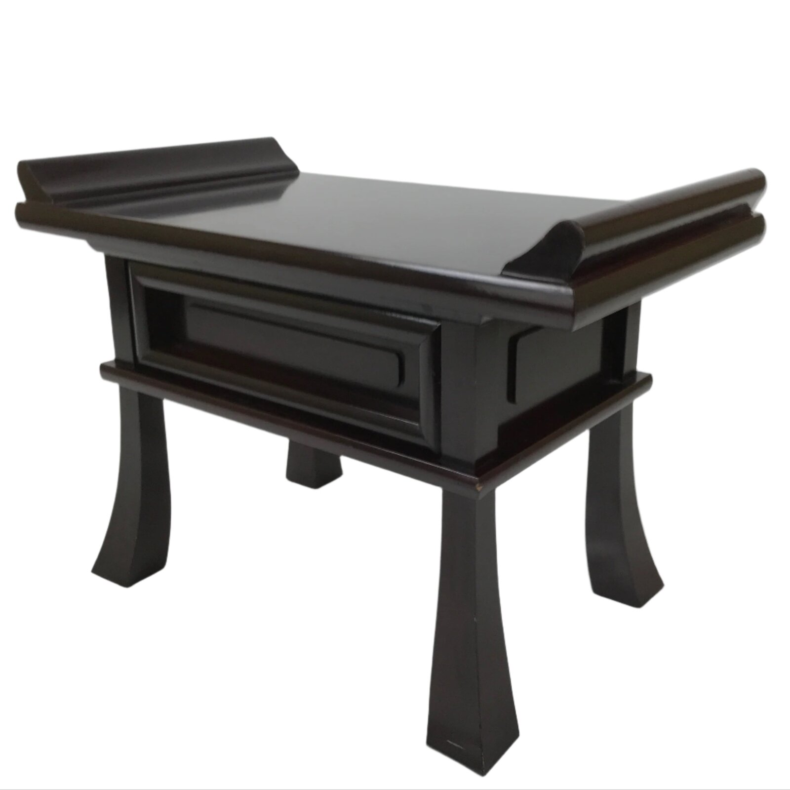 Japanese Buddhist Altar Fitting Lacquer Kyozukue Vtg Offering Table Brown BA600