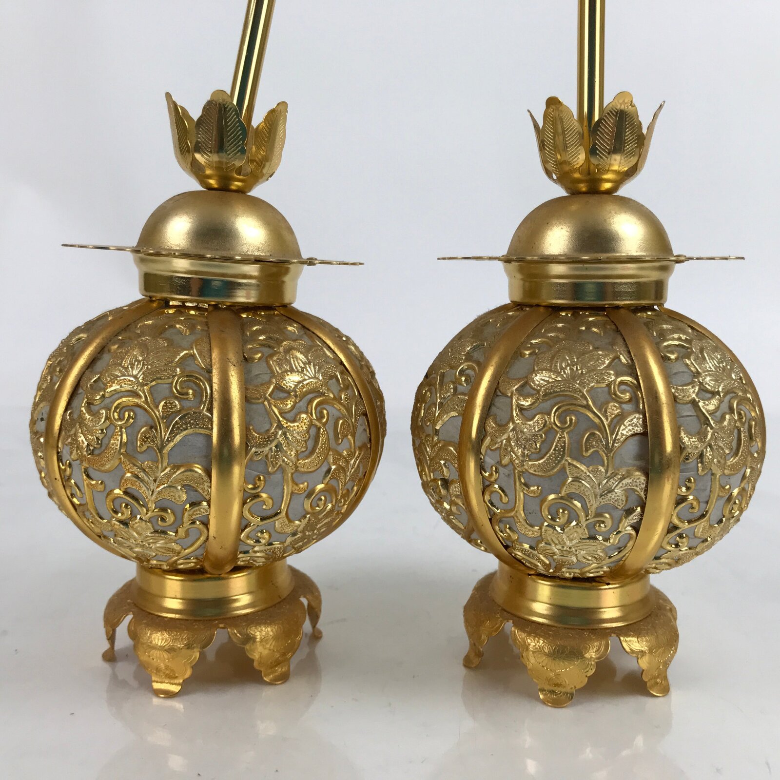 Japanese Buddhist Altar Fitting Metal Butsudan Hanging Lantern Tsuri Toro BA347