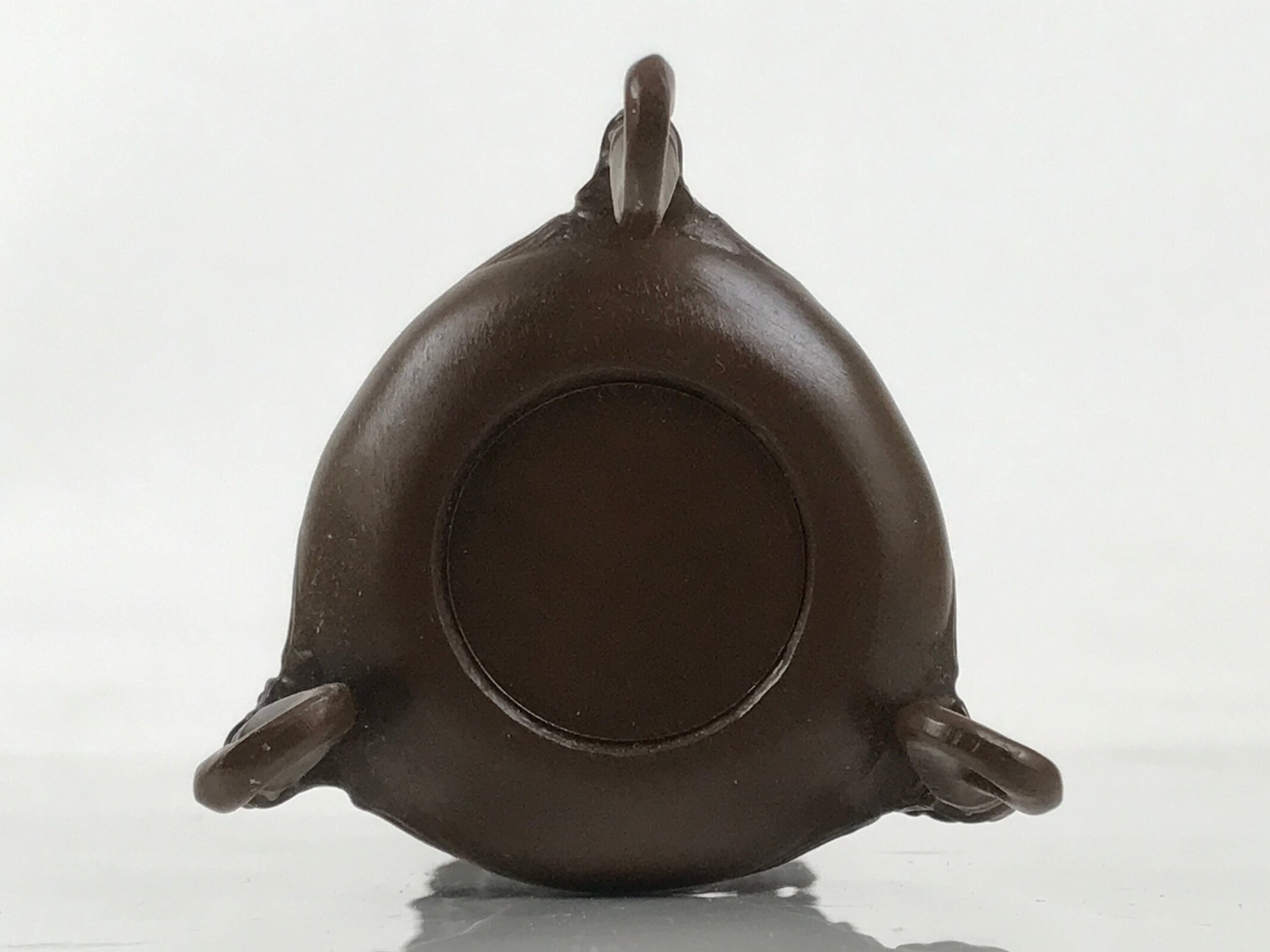 Japanese Buddhist Altar Fitting Metal Candle Stand Vtg Shokudai Bird Brown BA677