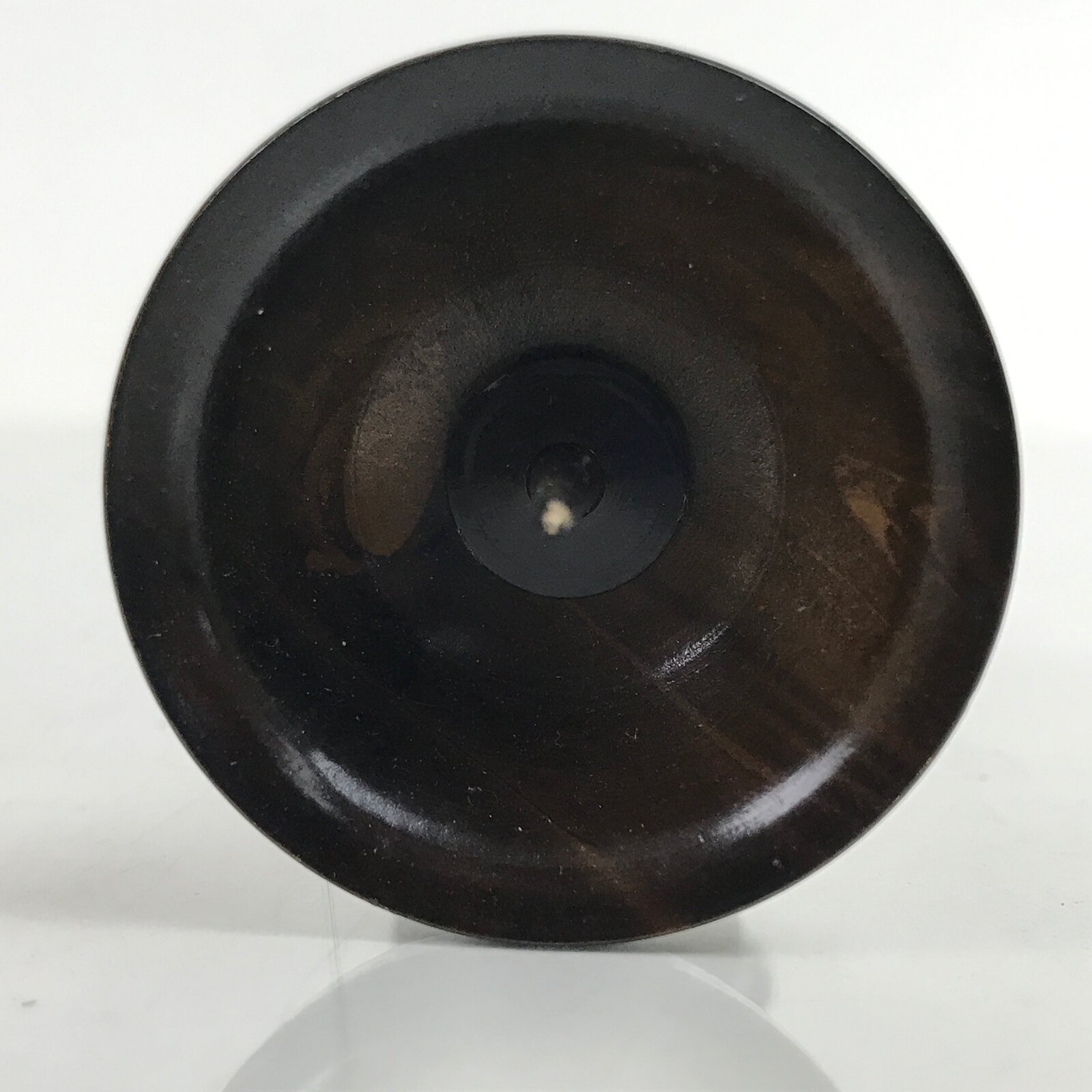 Japanese Buddhist Altar Fitting Metal Candle Stand Vtg Shokudai Brown BA389