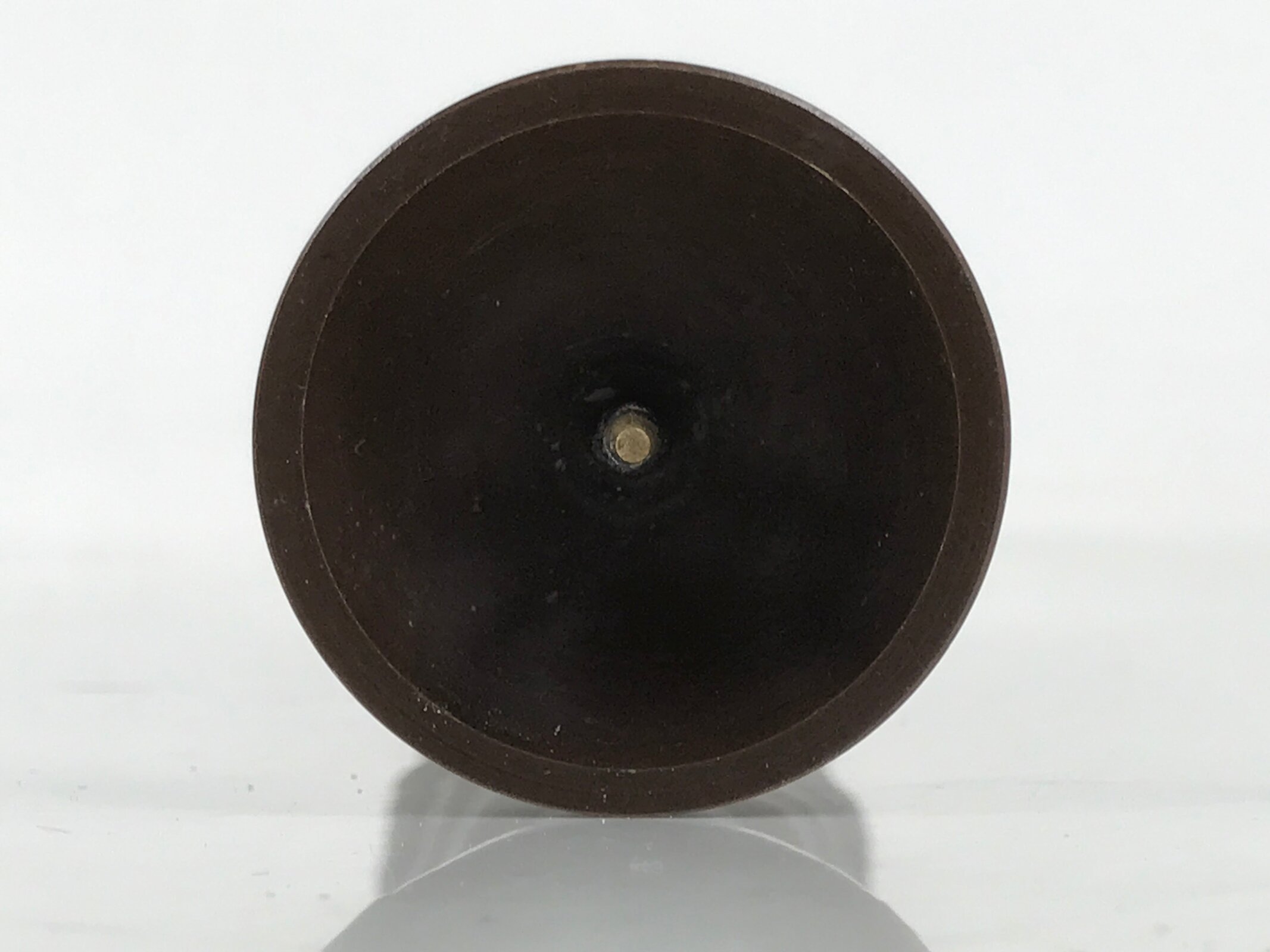 Japanese Buddhist Altar Fitting Metal Candle Stand Vtg Shokudai Brown BA676