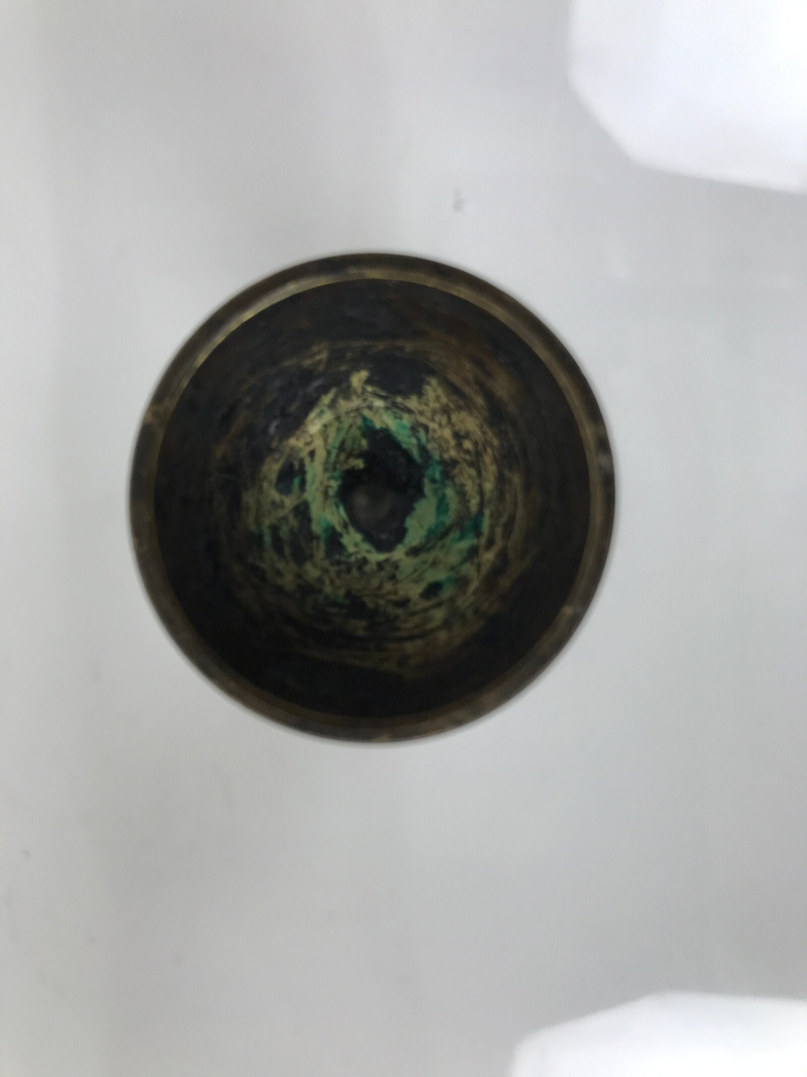 Japanese Buddhist Altar Fitting Metal Candle Stand Vtg Shokudai Brown BA784