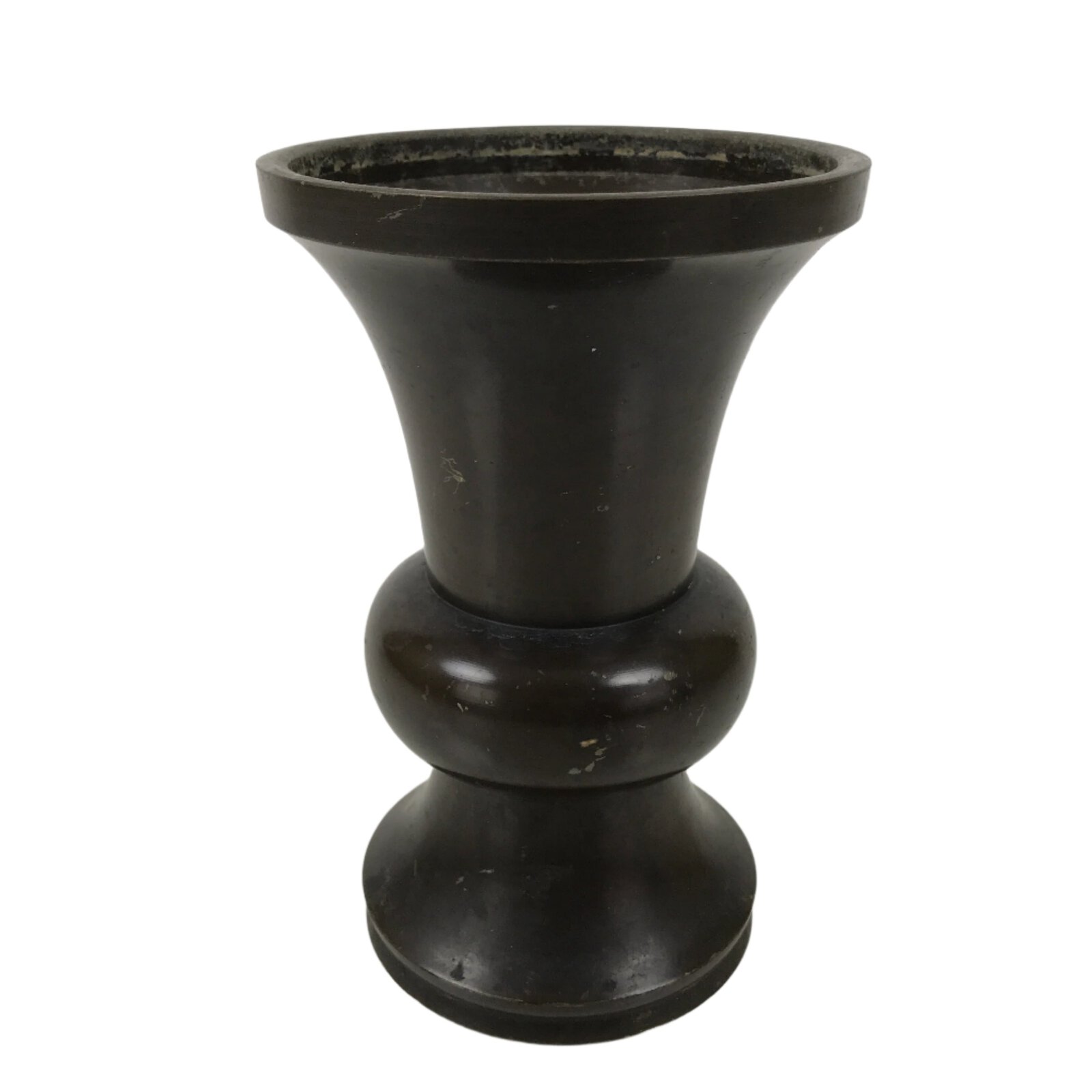 Japanese Buddhist Altar Fitting Metal Flower Vase Hanatate Butsugu Brown BA724