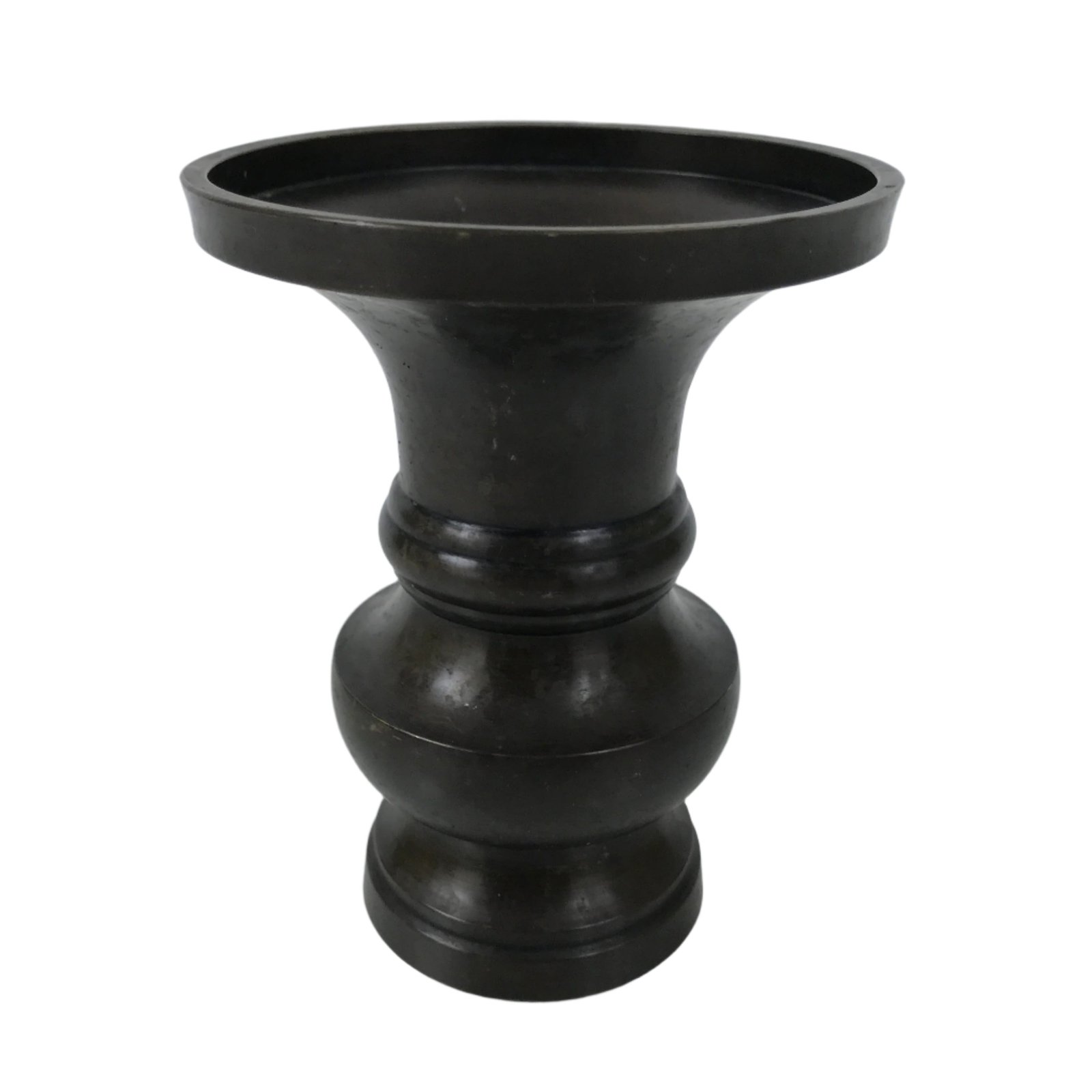 Japanese Buddhist Altar Fitting Metal Flower Vase Hanatate Butsugu Brown BA726