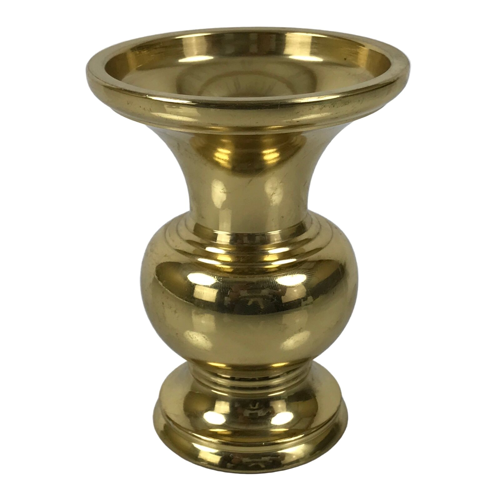 Japanese Buddhist Altar Fitting Metal Flower Vase Vtg Gold Hanatate Hishi BA782