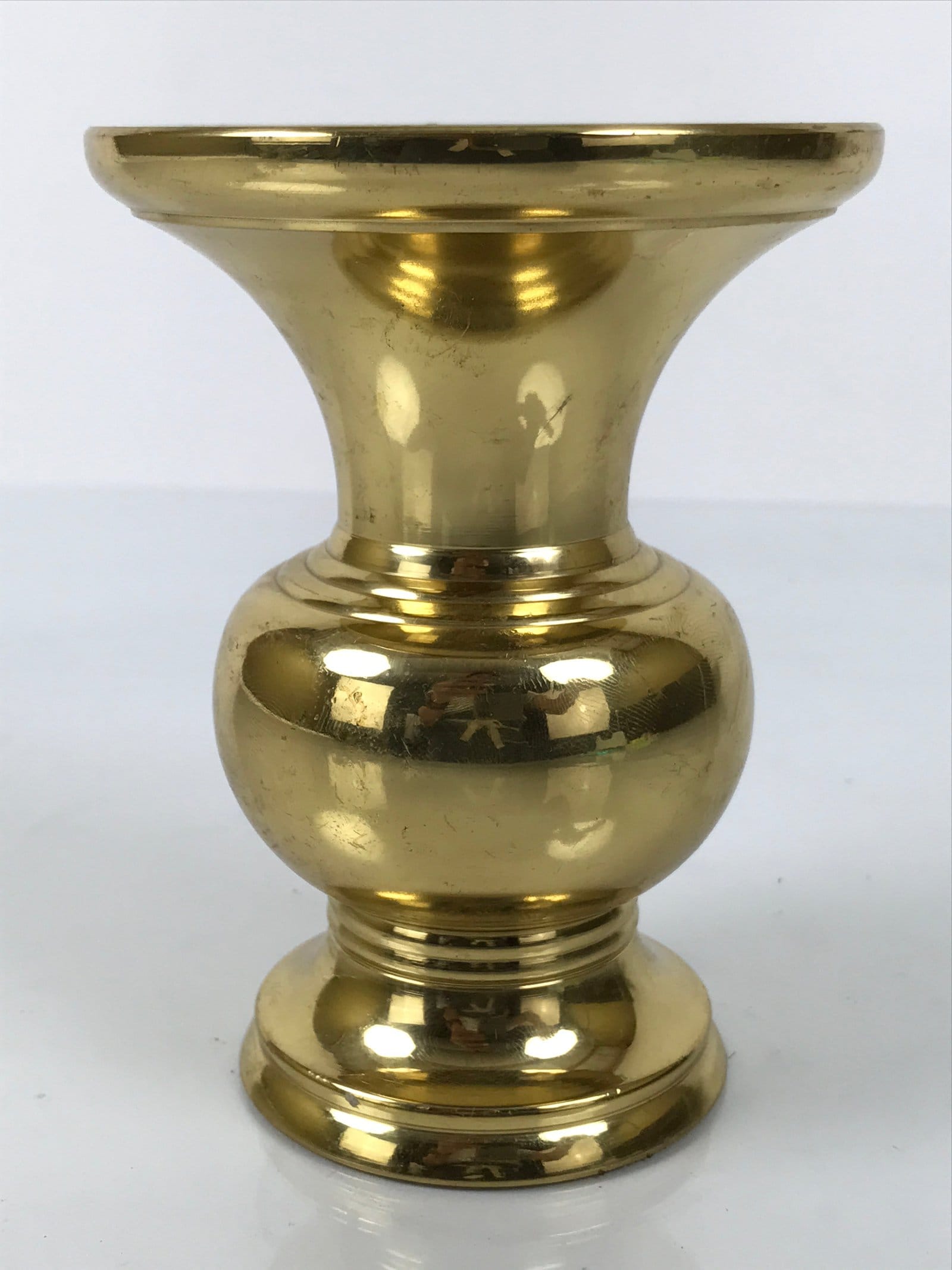 Japanese Buddhist Altar Fitting Metal Flower Vase Vtg Gold Hanatate Hishi BA782