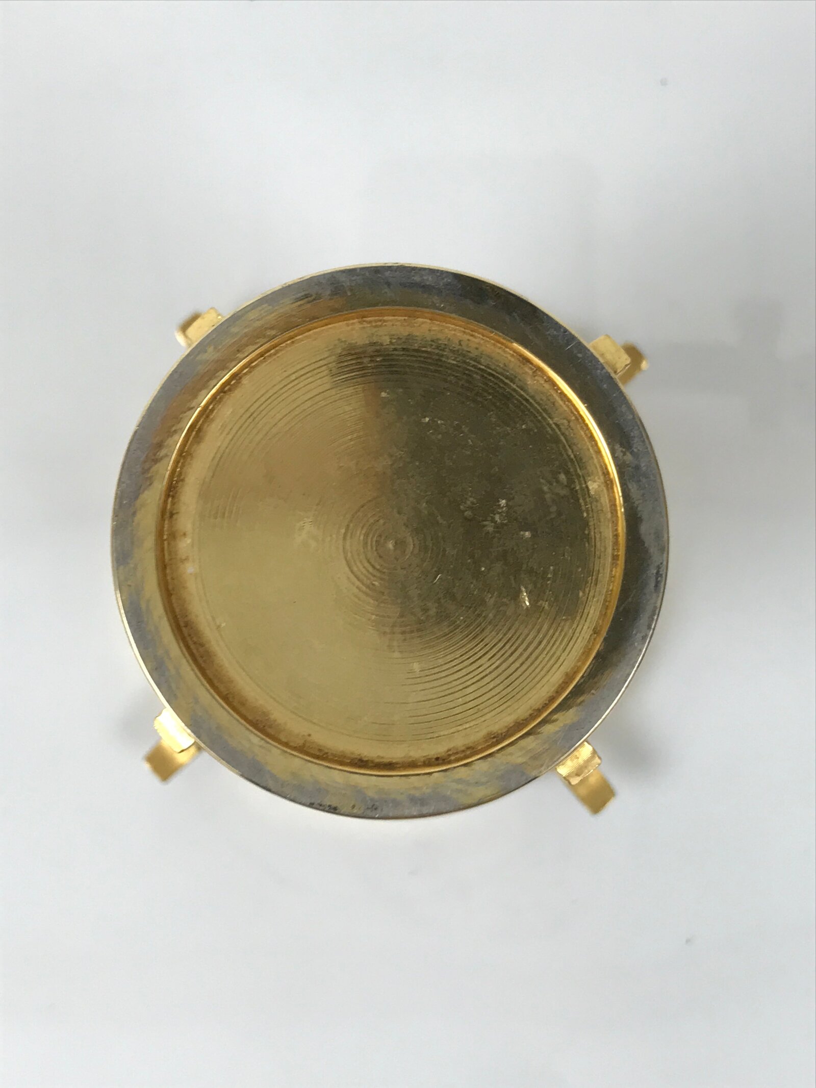 Japanese Buddhist Altar Fitting Metal Flower Vase Vtg Gold Peony Hanatate BA780