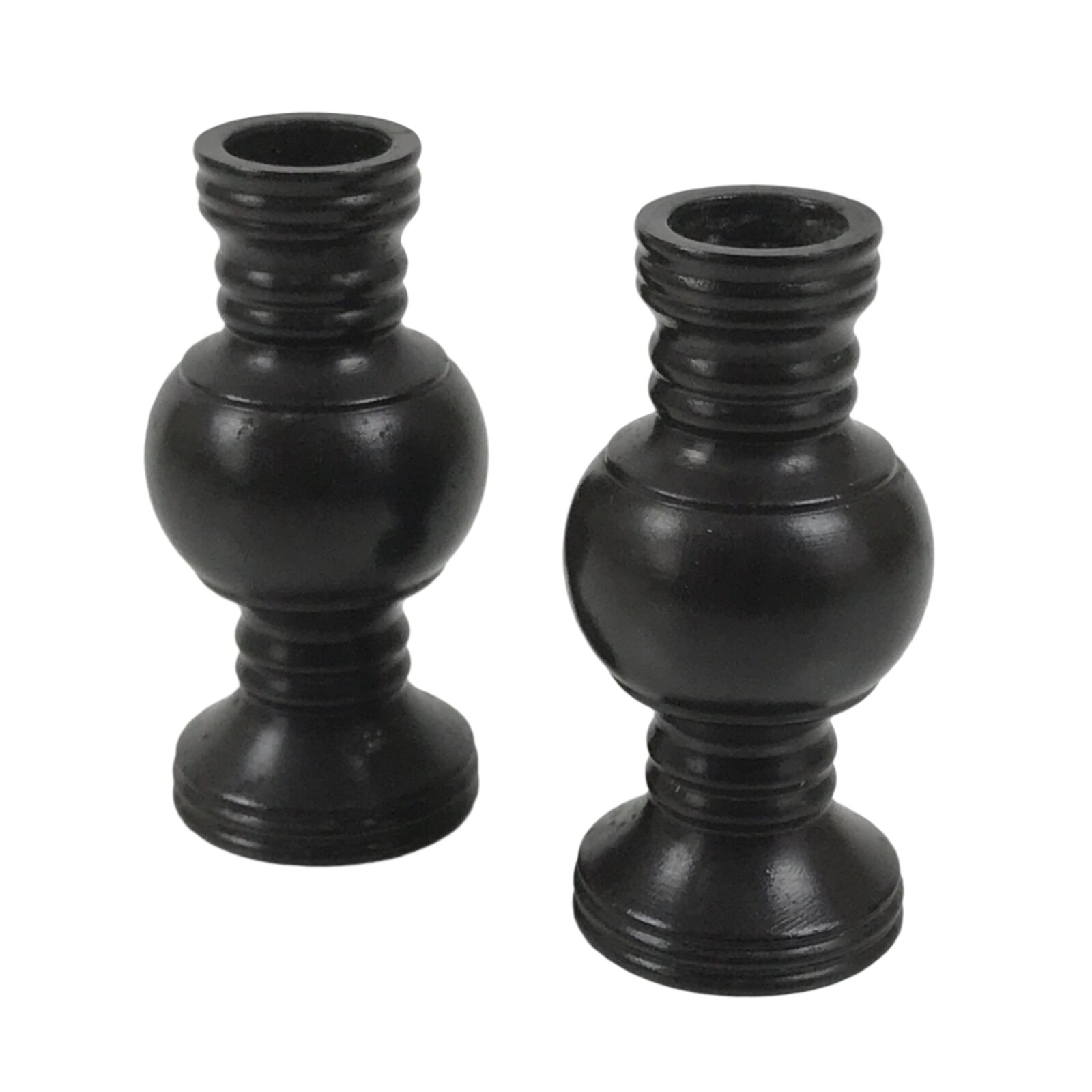 Japanese Buddhist Altar Fitting Metal Flower Vase Vtg Hanatate Brown 2pcs BA648