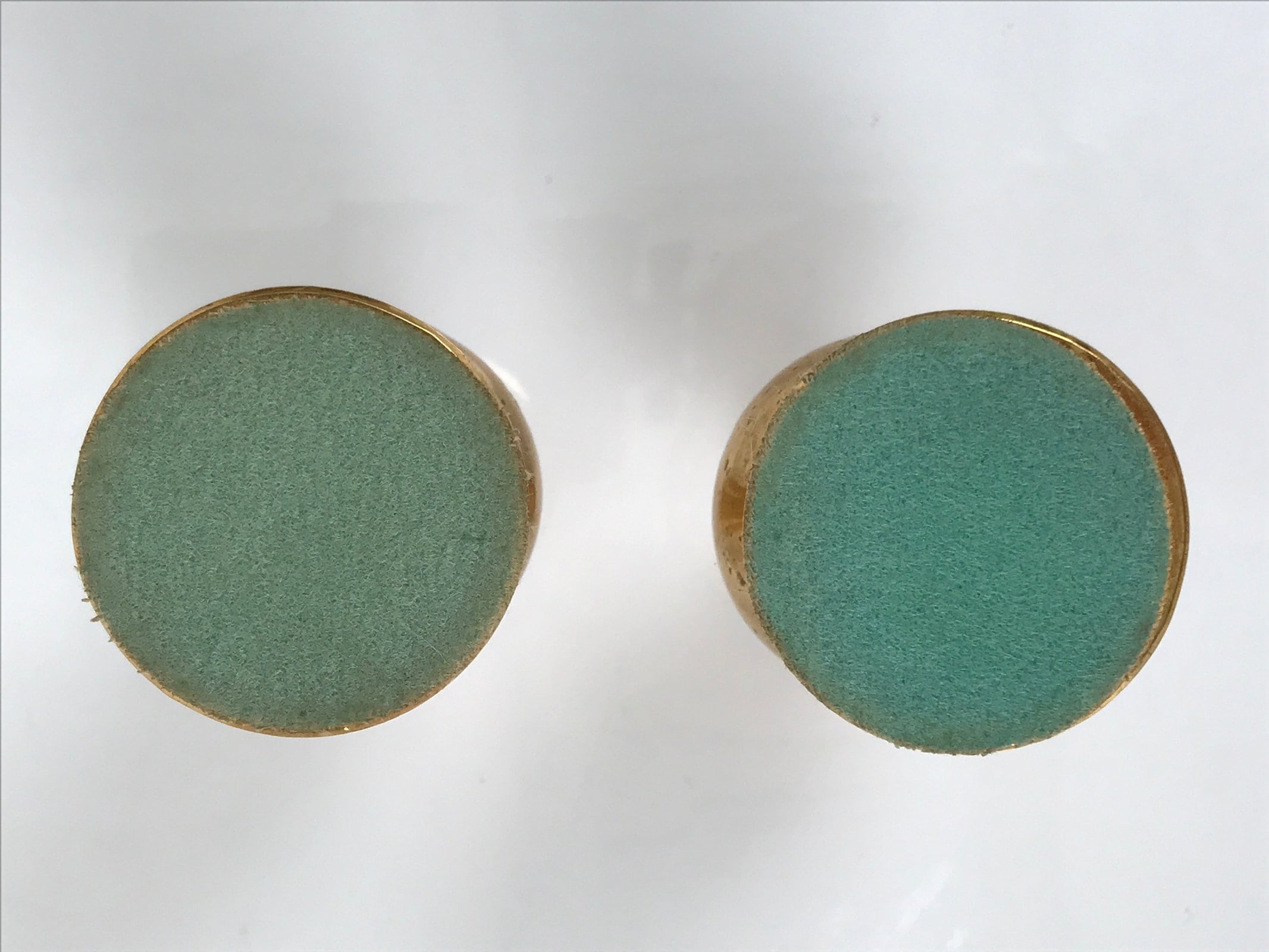 Japanese Buddhist Altar Fitting Metal Flower Vase Vtg Hanatate Gold 2pc BA757