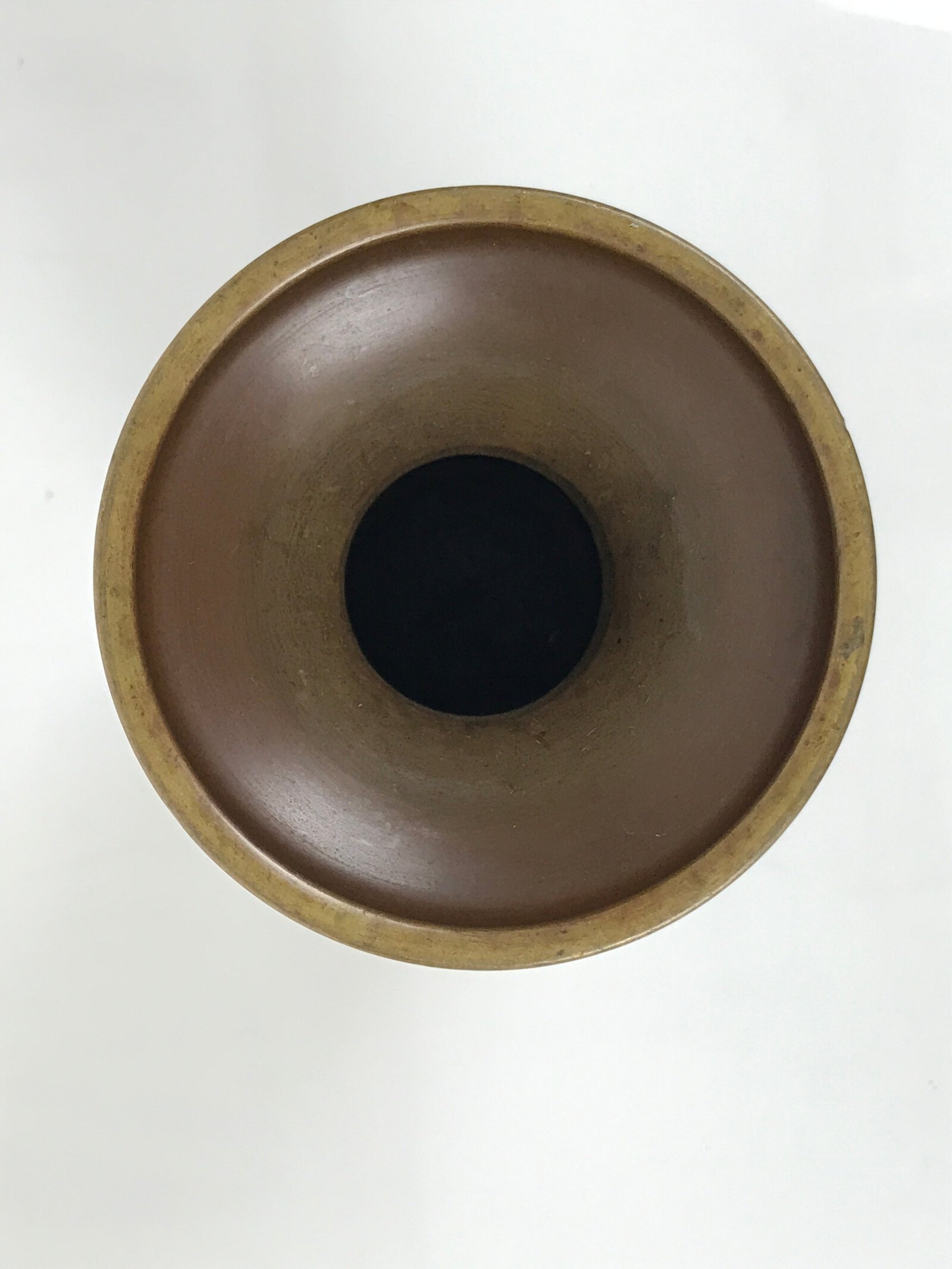 Japanese Buddhist Altar Fitting Metal Flower Vase Vtg Simple Gold Hanatate BA783