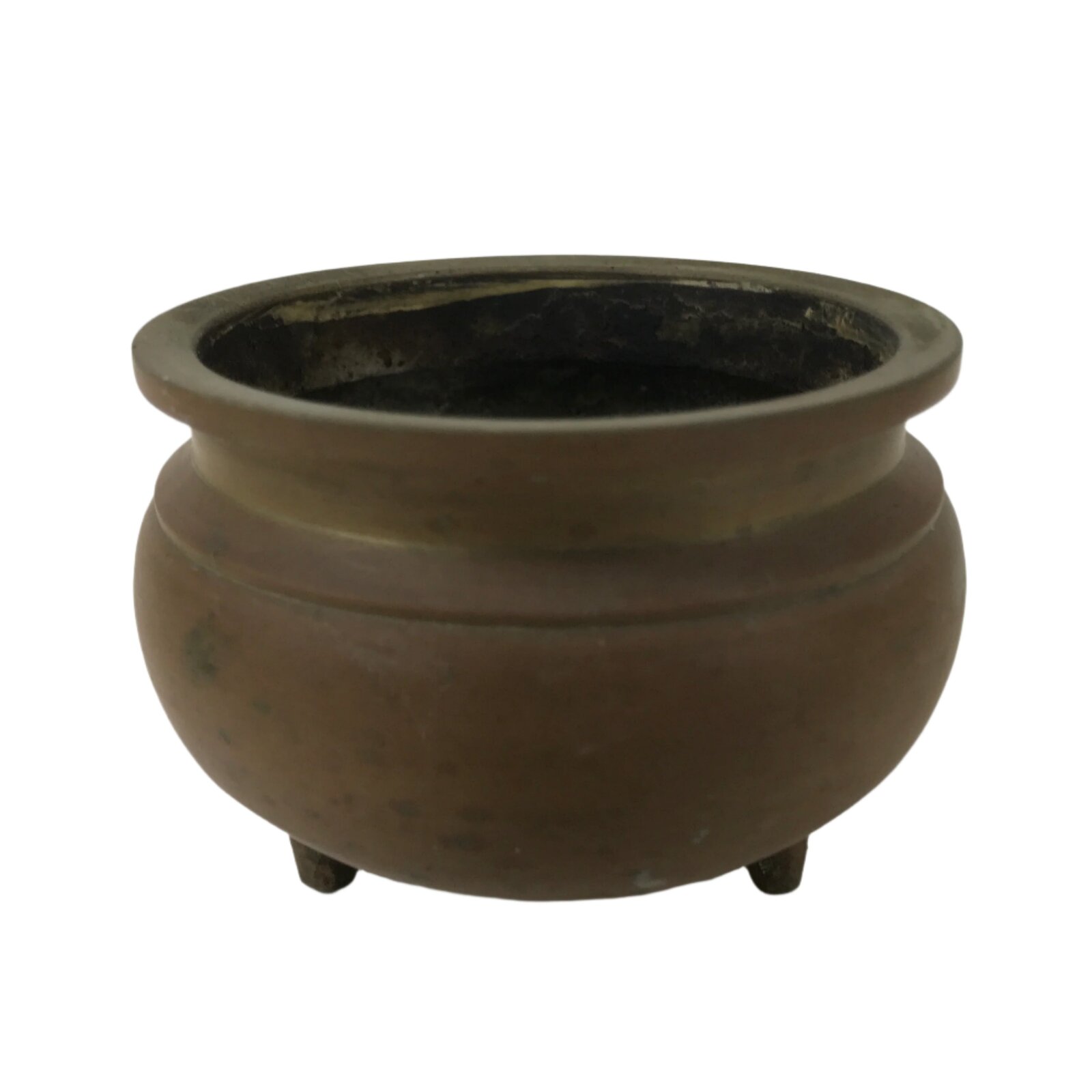 Japanese Buddhist Altar Fitting Metal Incense Burner Vtg Koro Cup Brown BA583