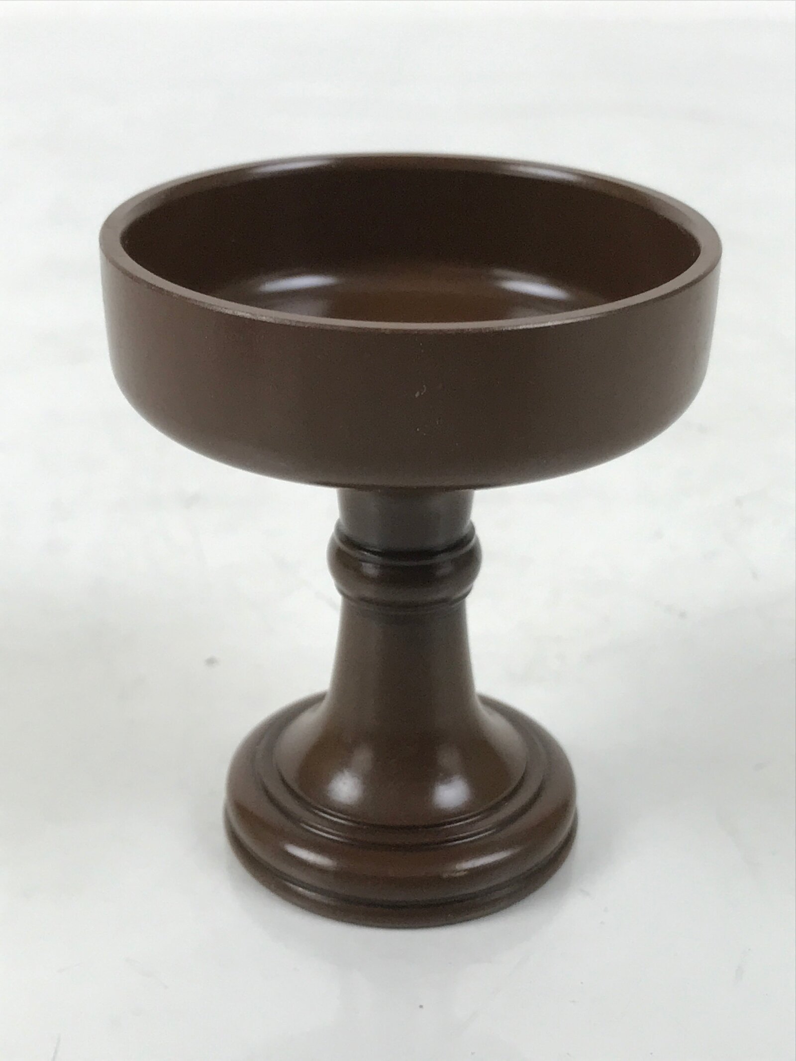 Japanese Buddhist Altar Fitting Metal Rice Offering Cup Vtg Butsugu Brown BA670