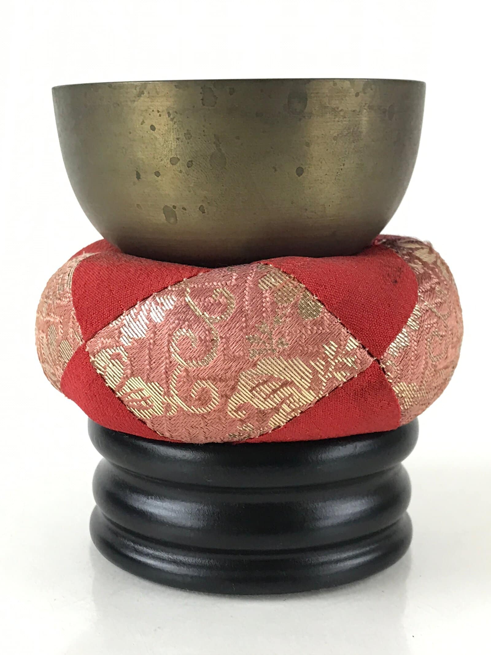 Japanese Buddhist Altar Fitting Orin Bell Vtg Singing Bowl Pillow Stand Striker