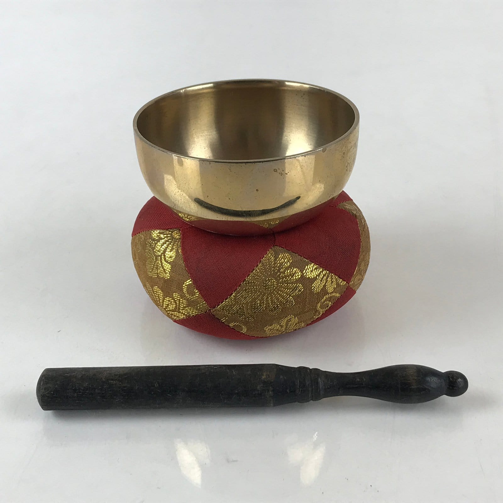 Japanese Buddhist Altar Fitting Orin Bell Vtg Singing Bowl Pillow Striker Butsugu