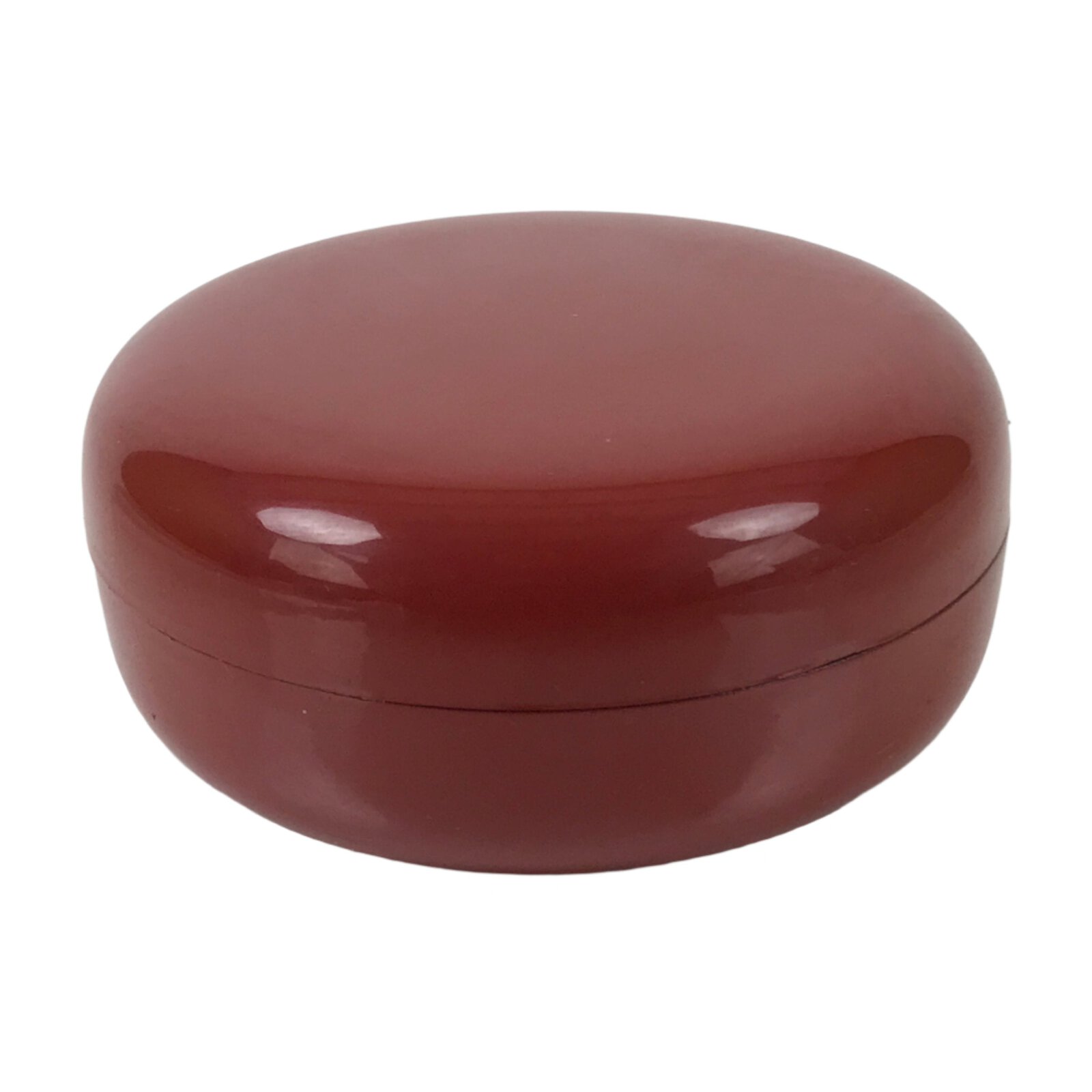 Japanese Buddhist Altar Fitting Resin Incense Container Kogo Vtg Red Round BA527