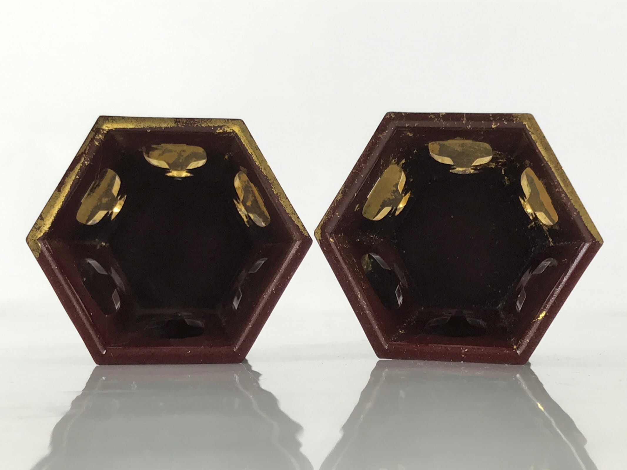 Japanese Buddhist Altar Fitting Resin Offering Cup Stand 2pc Bukki Butsugu BA671