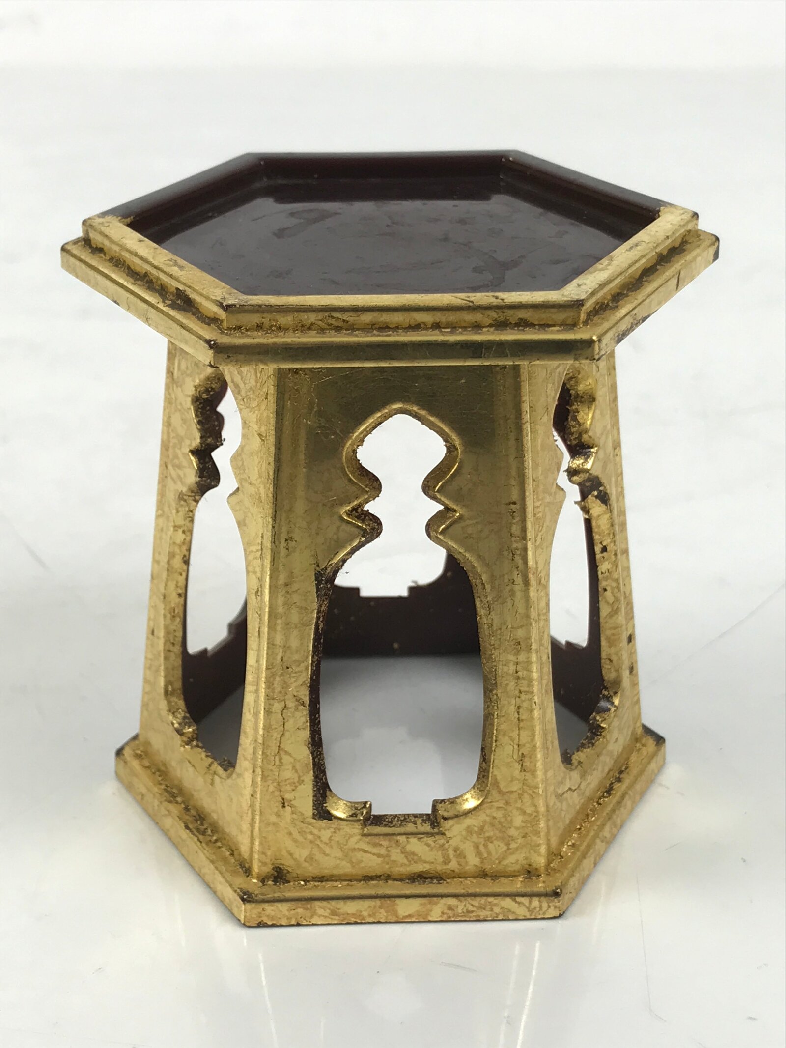 Japanese Buddhist Altar Fitting Resin Offering Cup Stand Vtg Bukki Butsugu BA643