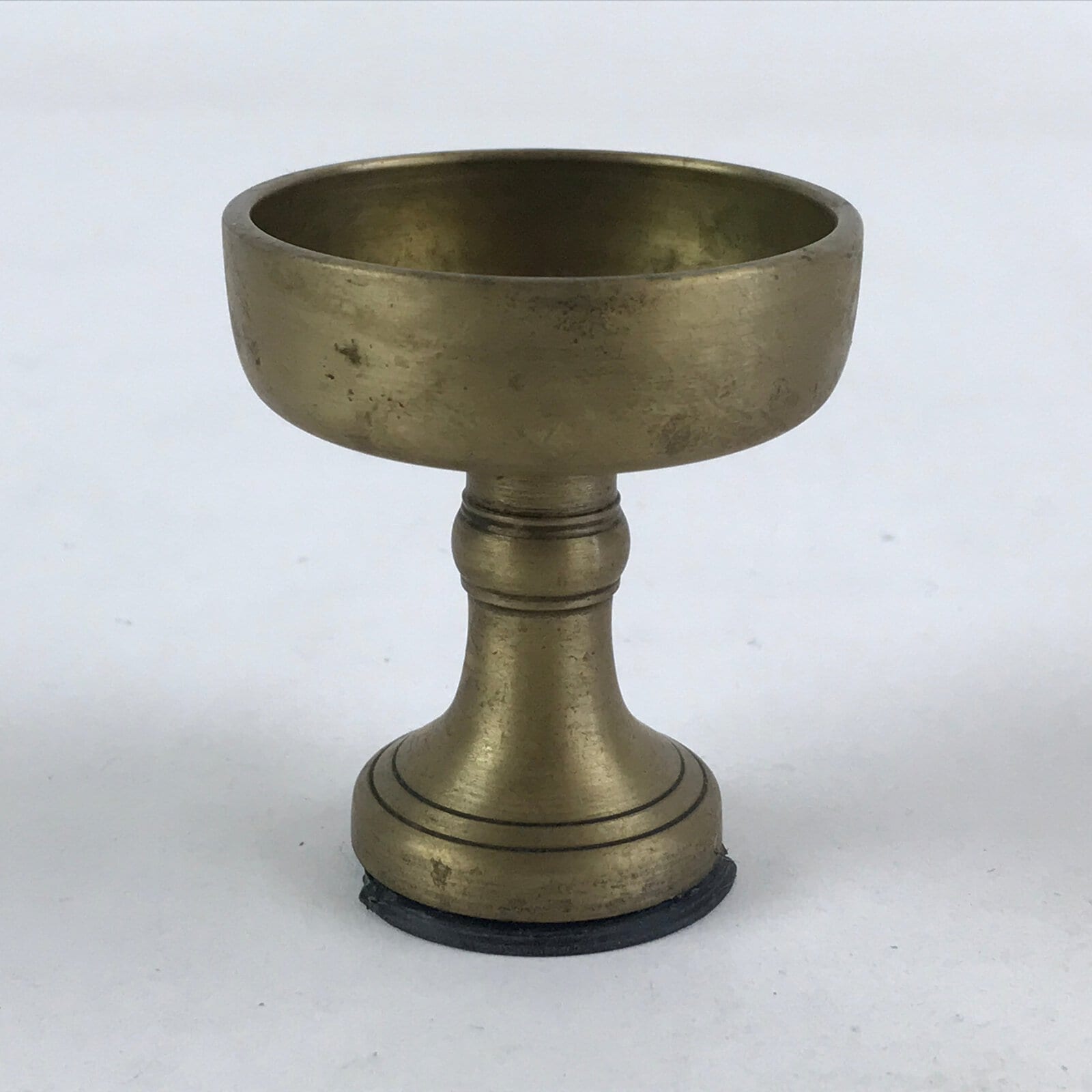 Japanese Buddhist Altar Fitting Rice Offering Cup Brass Gold Vtg Butsugu BA60