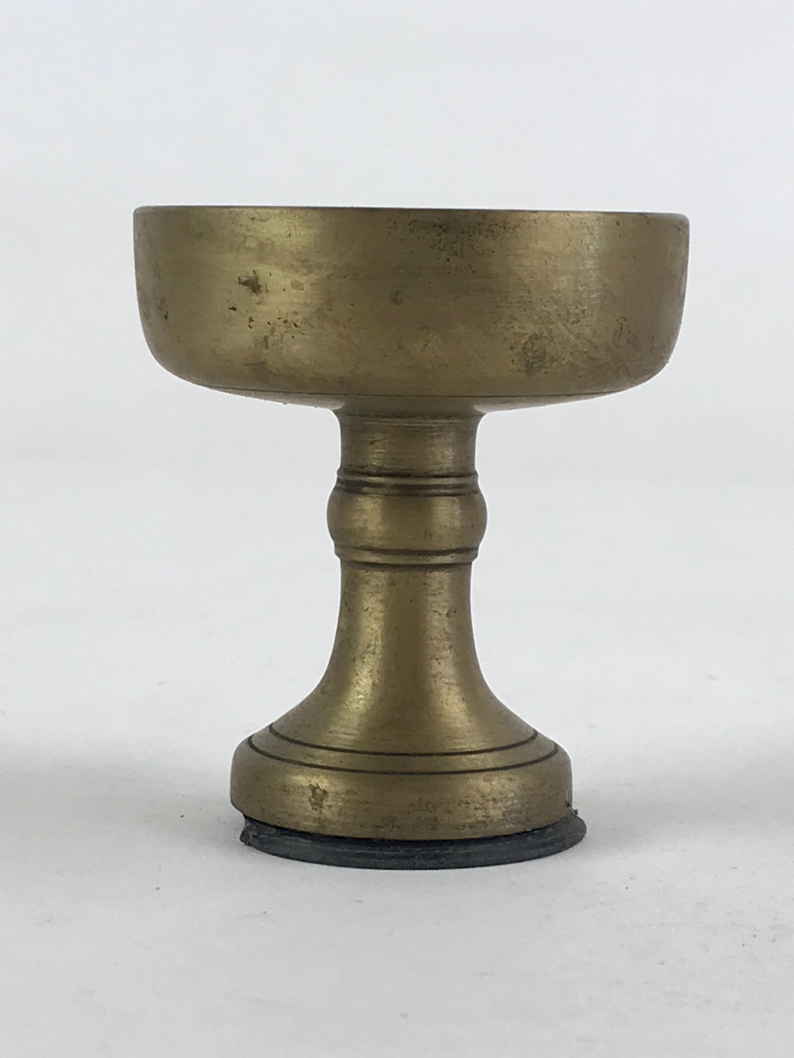 Japanese Buddhist Altar Fitting Rice Offering Cup Brass Gold Vtg Butsugu BA60