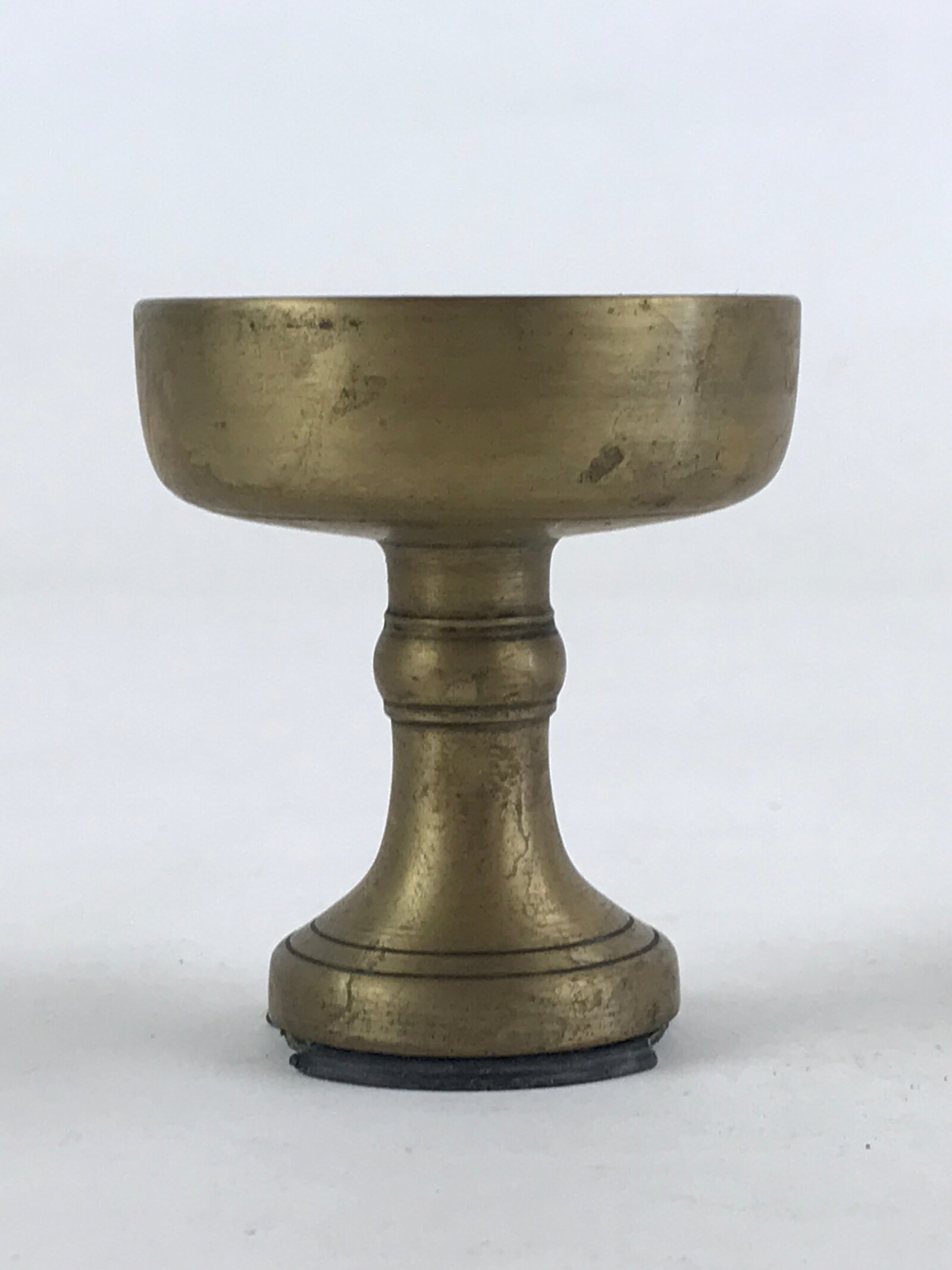 Japanese Buddhist Altar Fitting Rice Offering Cup Brass Gold Vtg Butsugu BA60