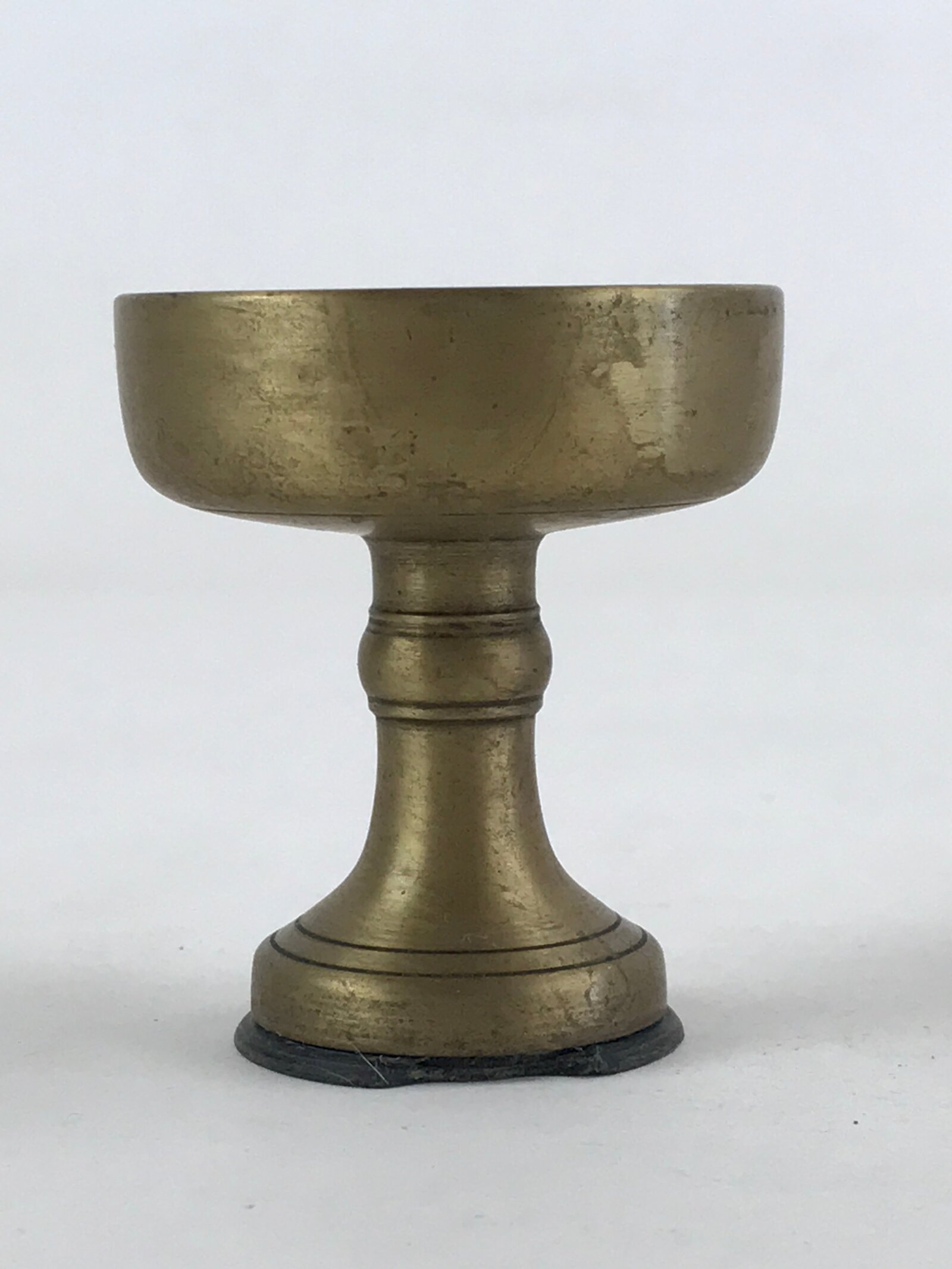 Japanese Buddhist Altar Fitting Rice Offering Cup Brass Gold Vtg Butsugu BA60