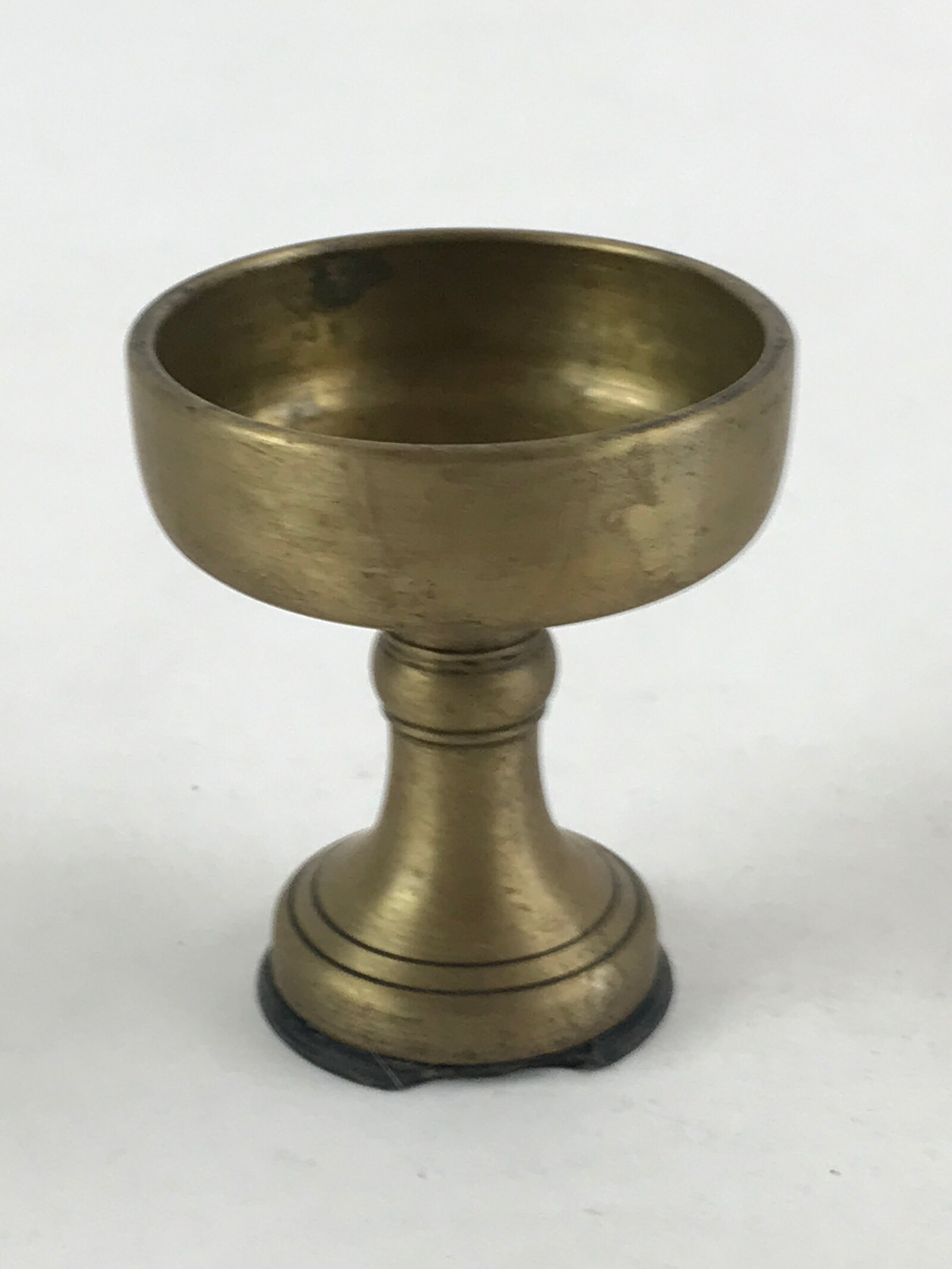 Japanese Buddhist Altar Fitting Rice Offering Cup Brass Gold Vtg Butsugu BA60