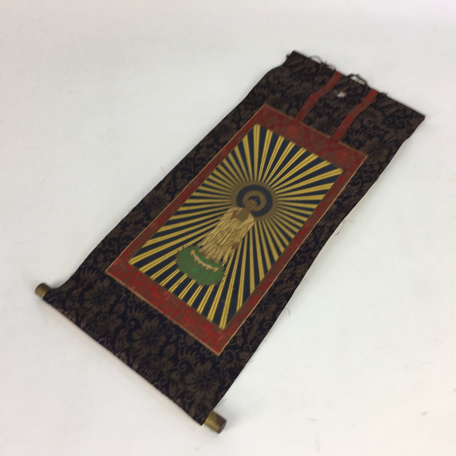 Japanese Buddhist Altar Fitting Scroll Silk Amida Nyorai Kakejiku Butsudan B468