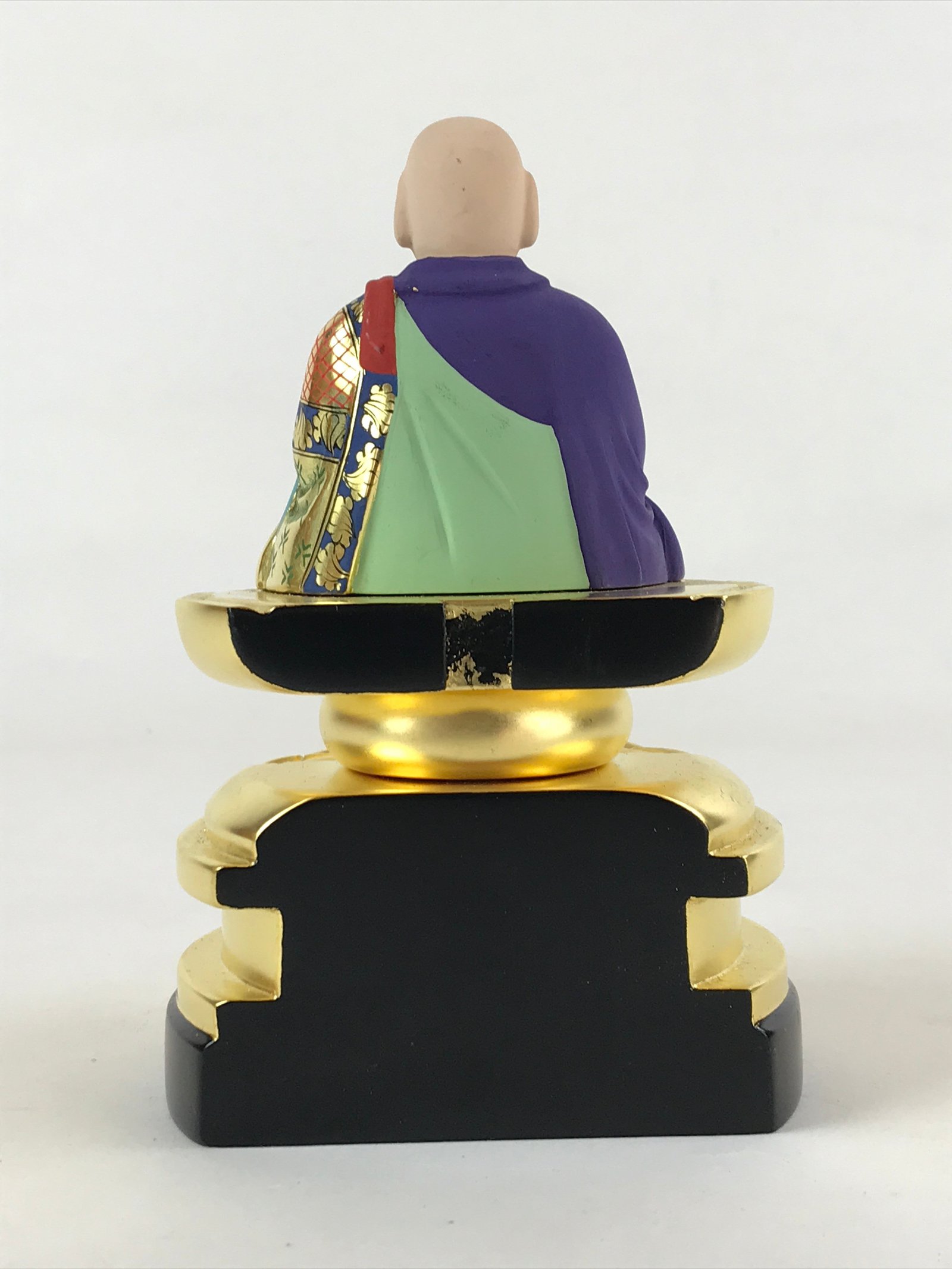 Japanese Buddhist Altar Fitting Shandao Monk Vtg Lacquer Wood Jodo Shinshu BA169