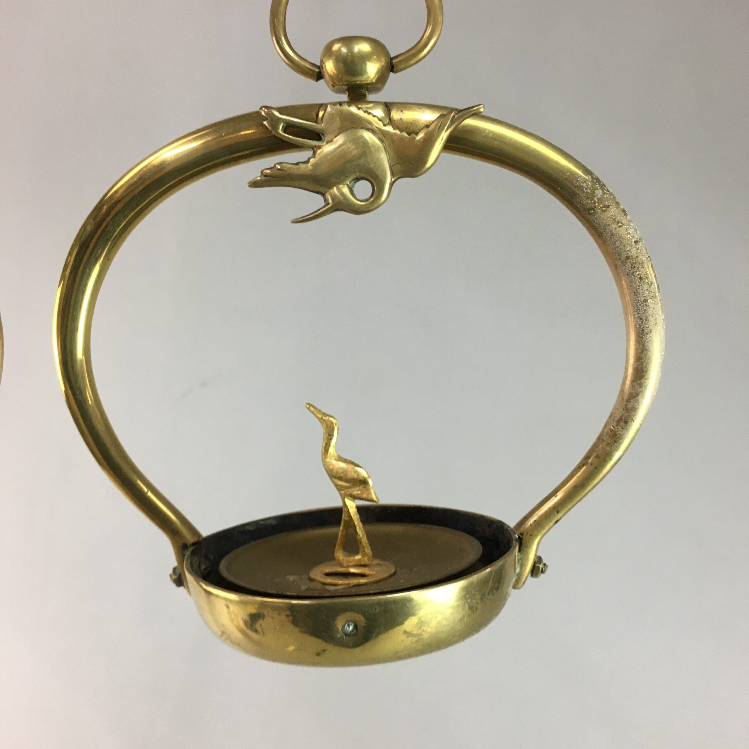 Japanese Buddhist Altar Fitting Vtg Brass Hanging Lantern Rinto Butsudan BU190