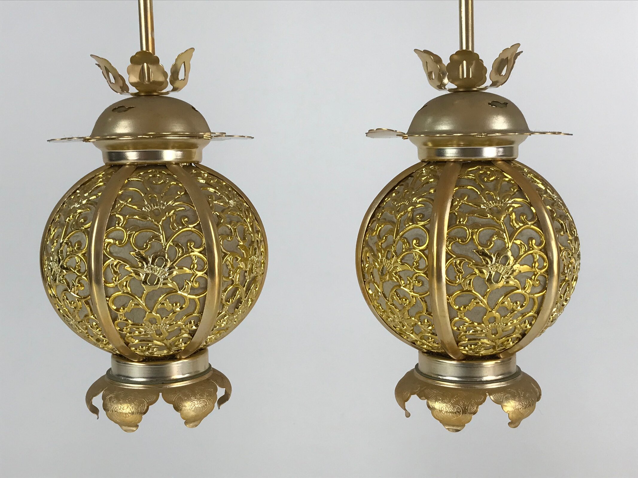 Japanese Buddhist Altar Fitting Vtg Brass Hanging Lantern Toro Butsudan BU741