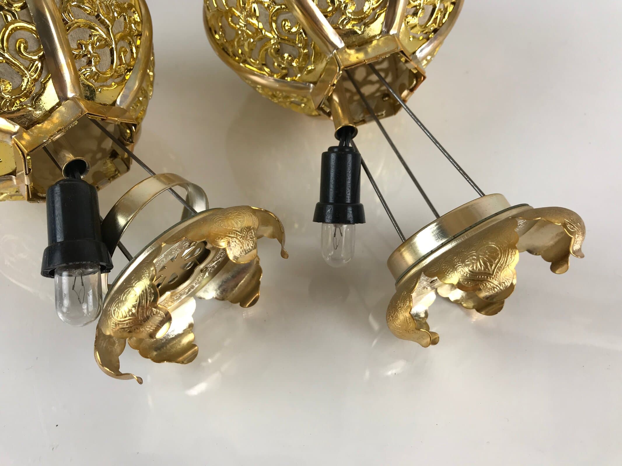 Japanese Buddhist Altar Fitting Vtg Brass Hanging Lantern Toro Butsudan BU741