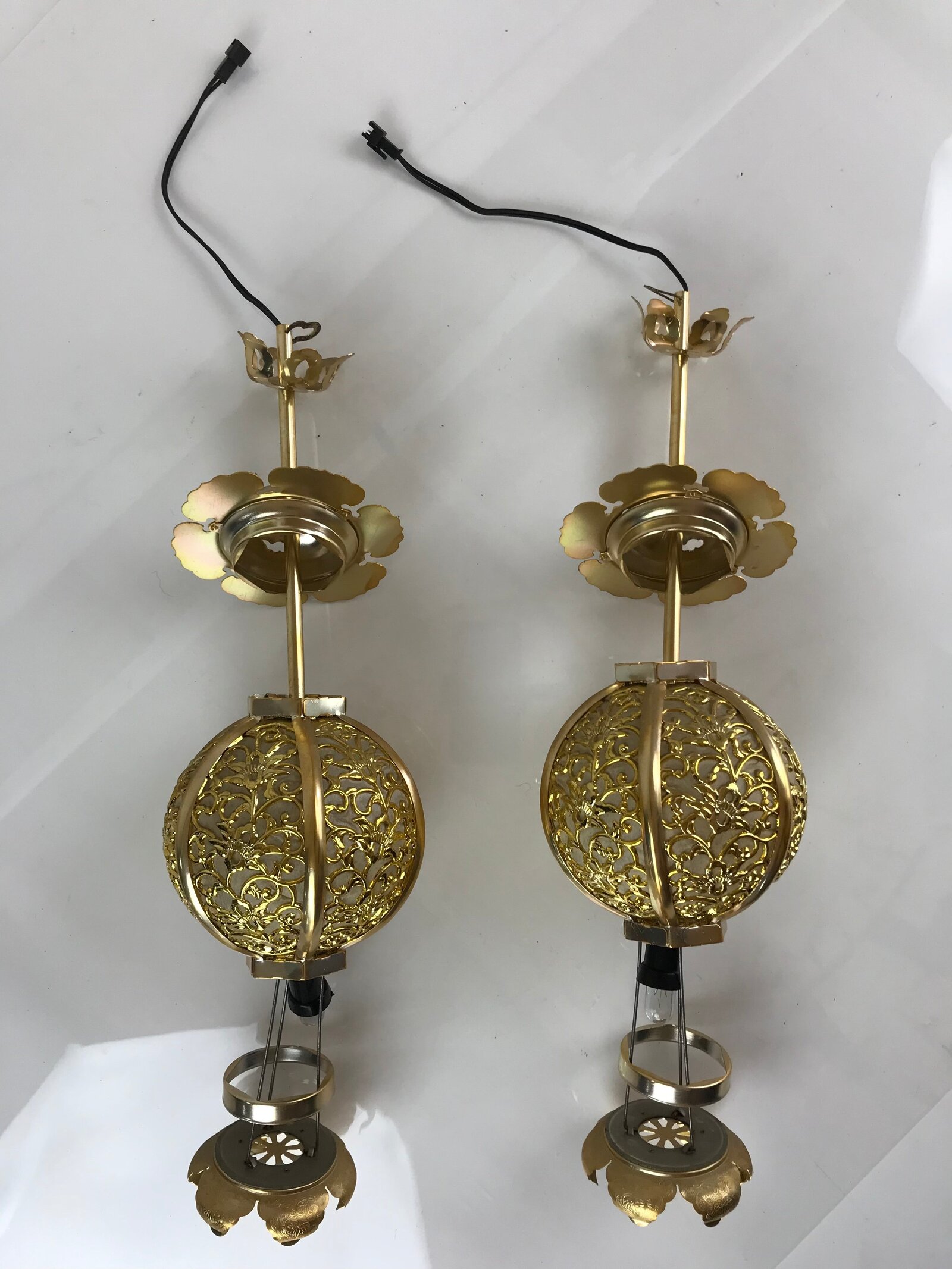 Japanese Buddhist Altar Fitting Vtg Brass Hanging Lantern Toro Butsudan BU741