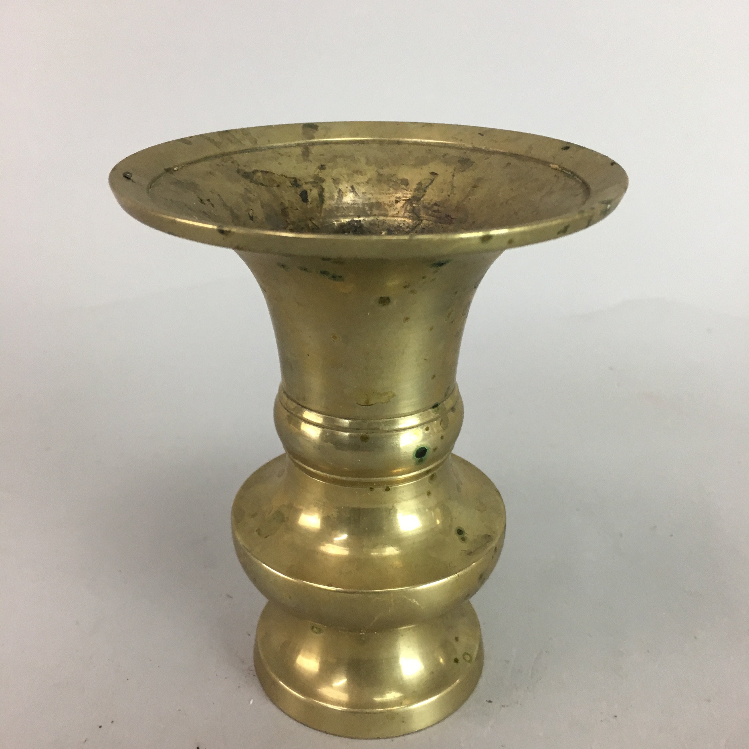 Japanese Buddhist Altar Fitting Vtg Flower Vase Stand Brass Butsudan B624