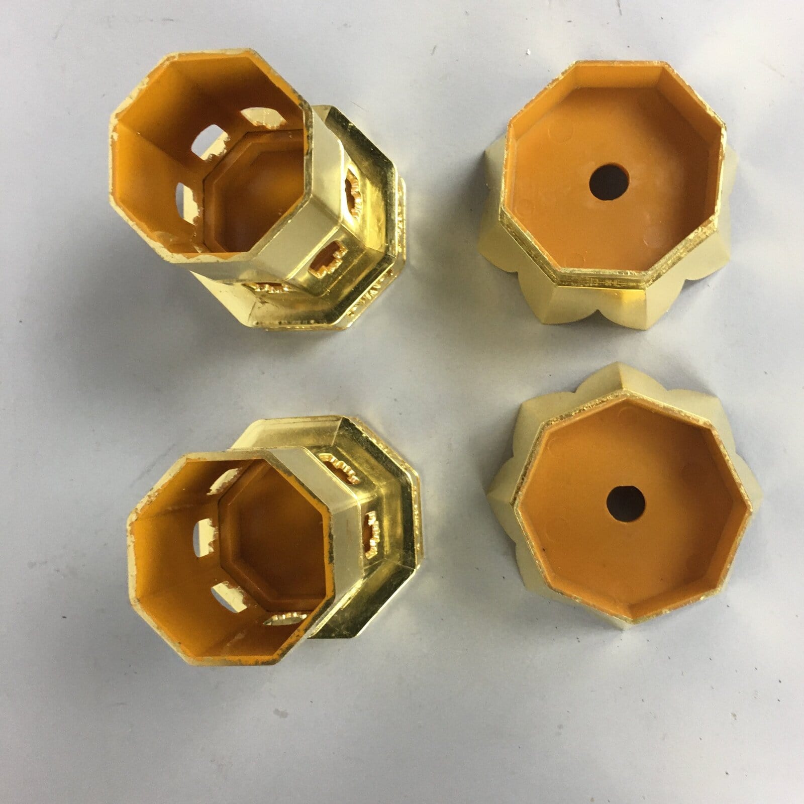 Japanese Buddhist Altar Fitting Vtg Hexagonal Offering Stand Set Kuge BU440