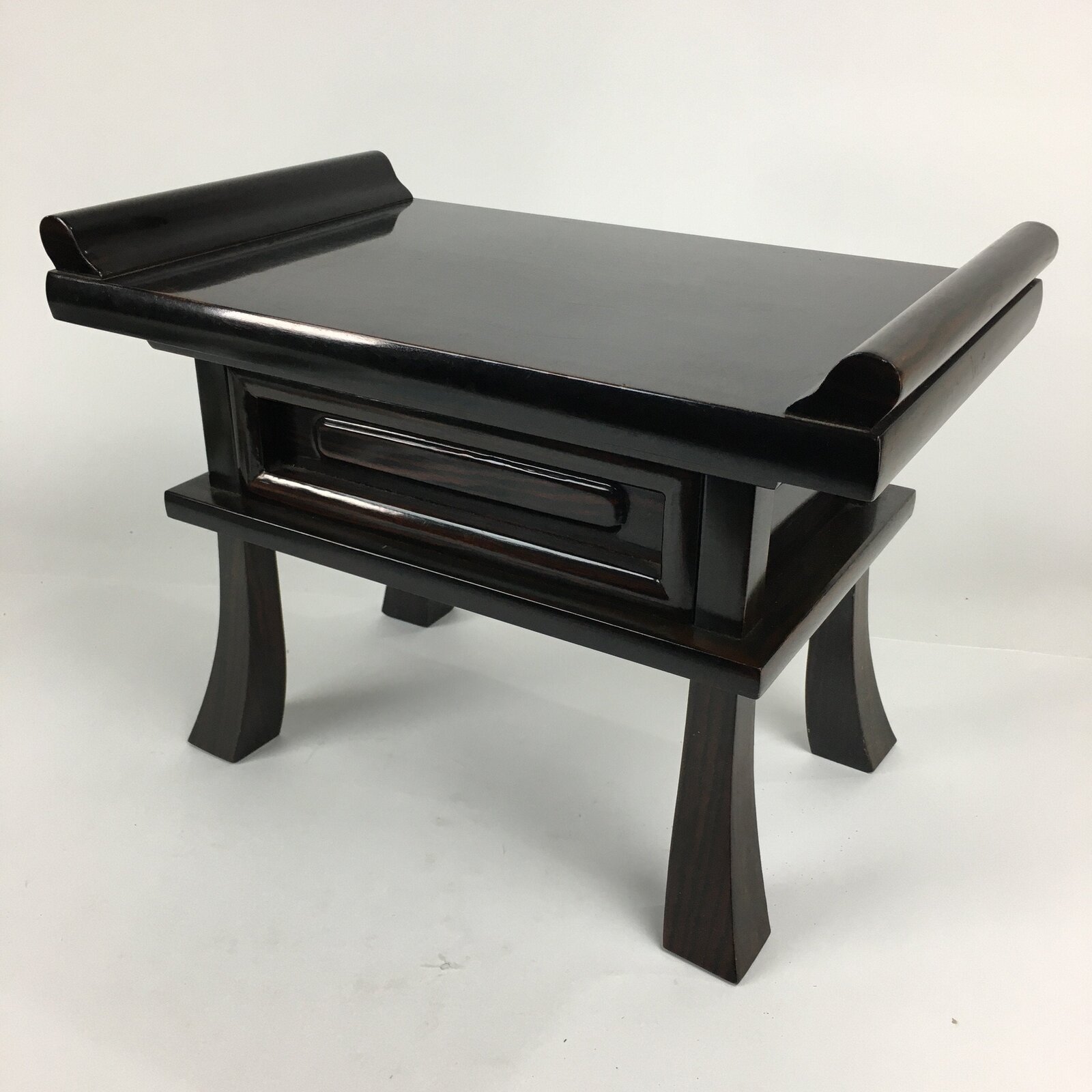 Japanese Buddhist Altar Fitting Vtg Kyozukue Wood Lacquer Offering Table BU570