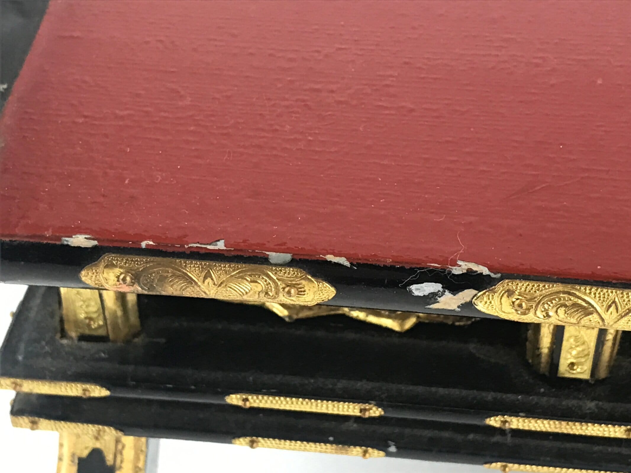 Japanese Buddhist Altar Fitting Vtg Kyozukue Wood Lacquer Offering Table Black B