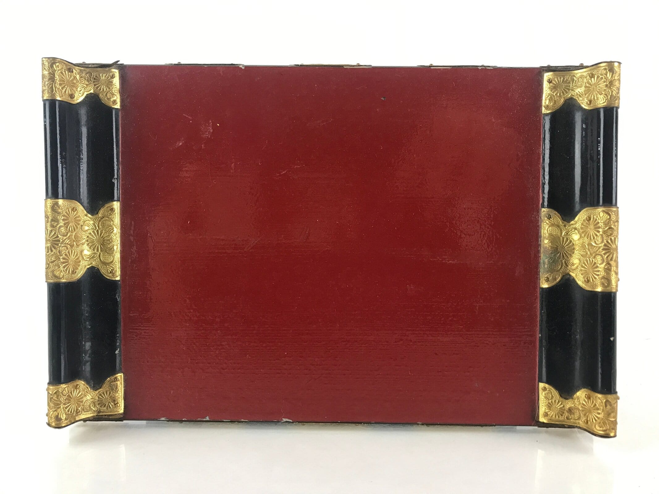 Japanese Buddhist Altar Fitting Vtg Kyozukue Wood Lacquer Offering Table Black B