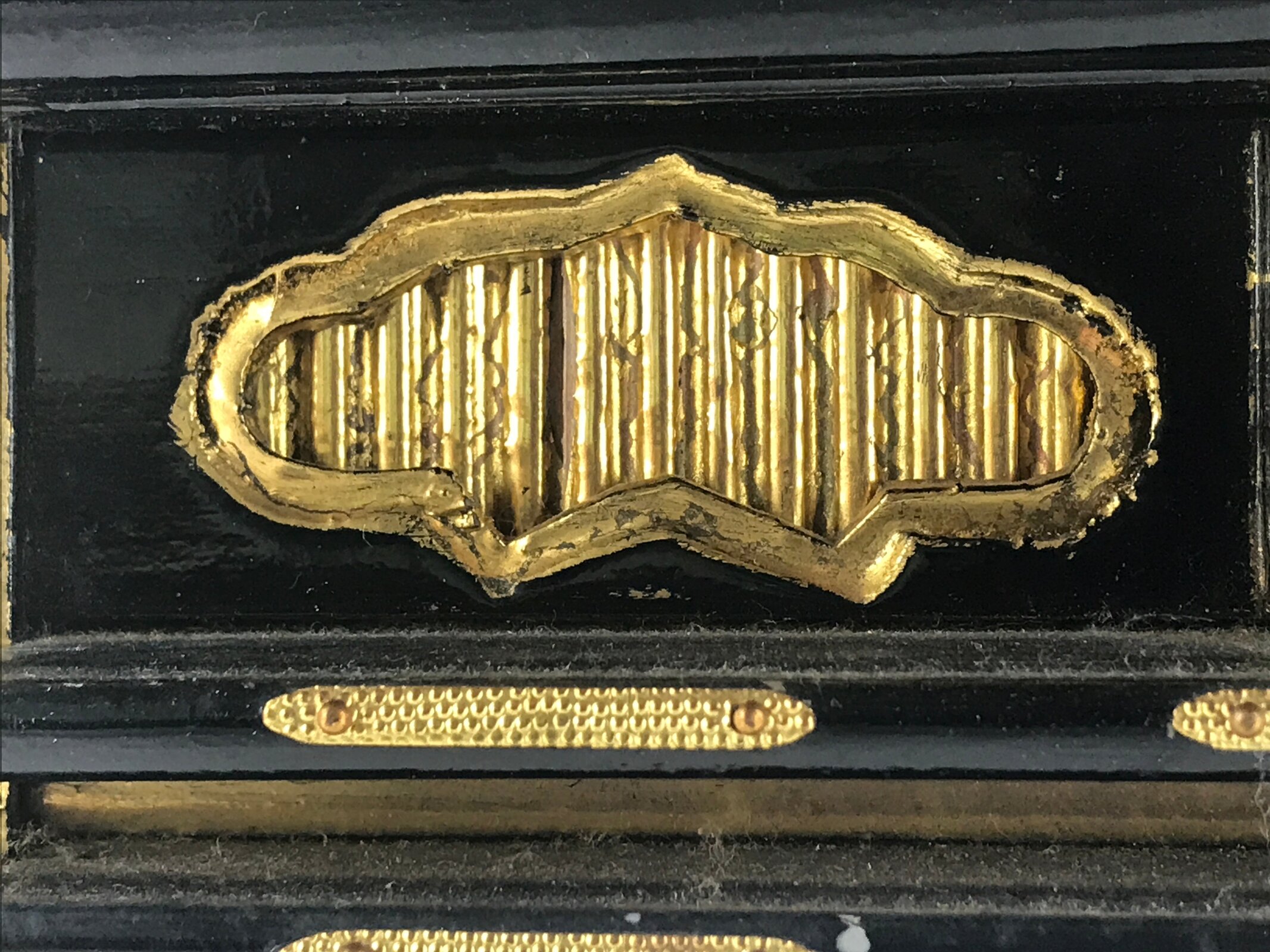 Japanese Buddhist Altar Fitting Vtg Kyozukue Wood Lacquer Offering Table Black B