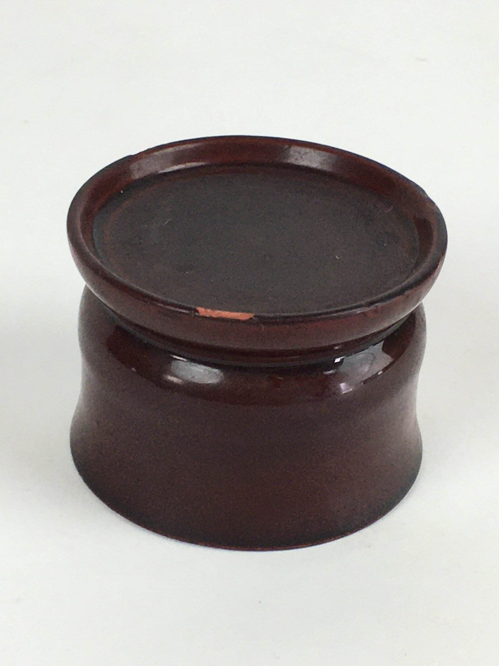 Japanese Buddhist Altar Fitting Vtg Lacquer Rine Offering Cup Stand 2pc Set BU65