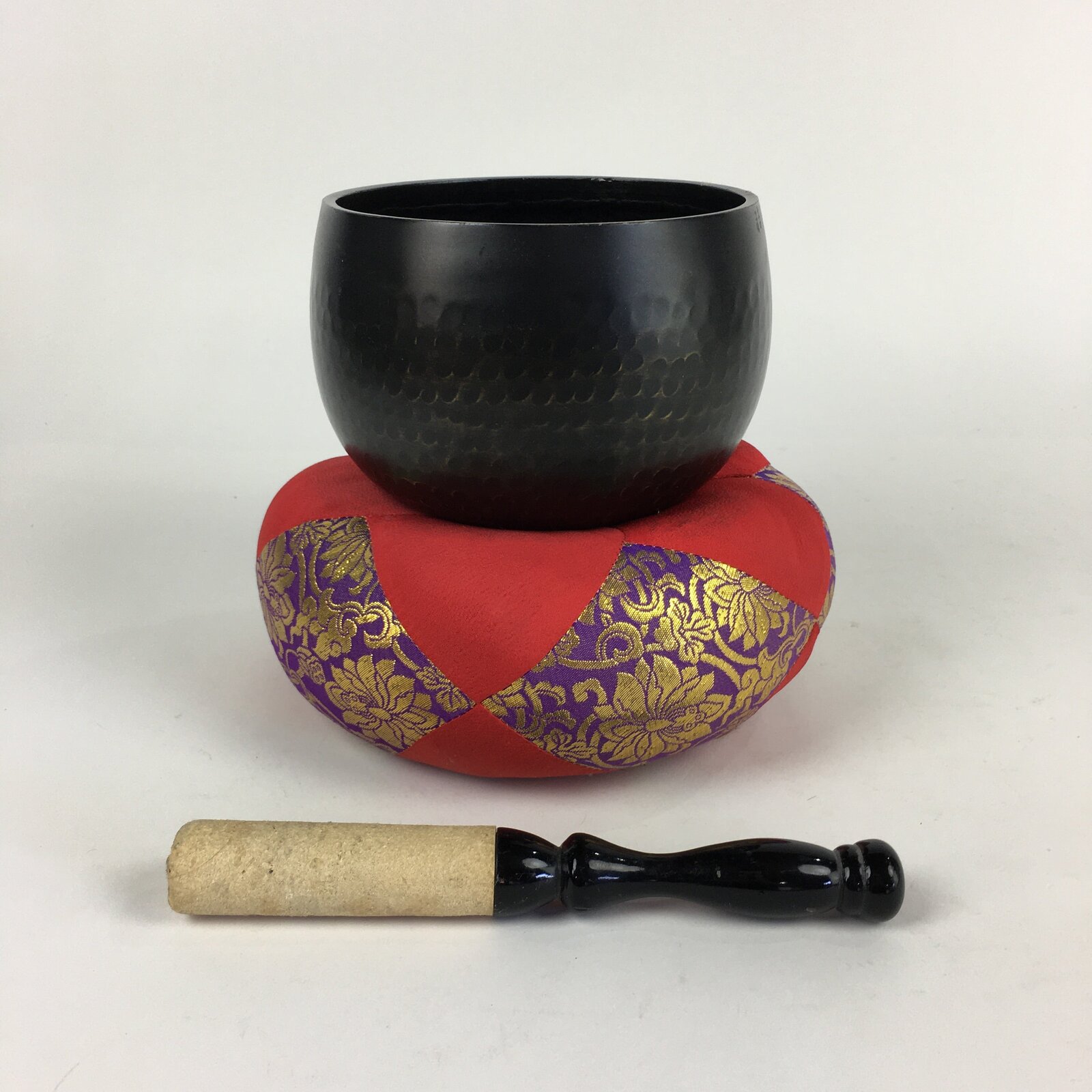 Japanese Buddhist Altar Fitting Vtg Orin Bell Singing Bowl Pillow Striker BU681