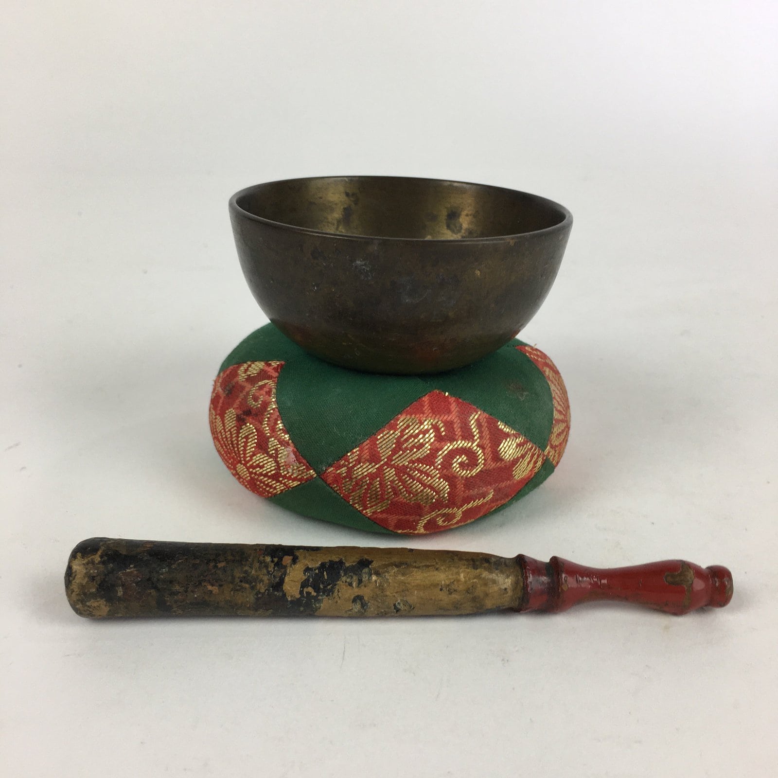 Japanese Buddhist Altar Fitting Vtg Orin Bell Singing Bowl Pillow Striker BU722