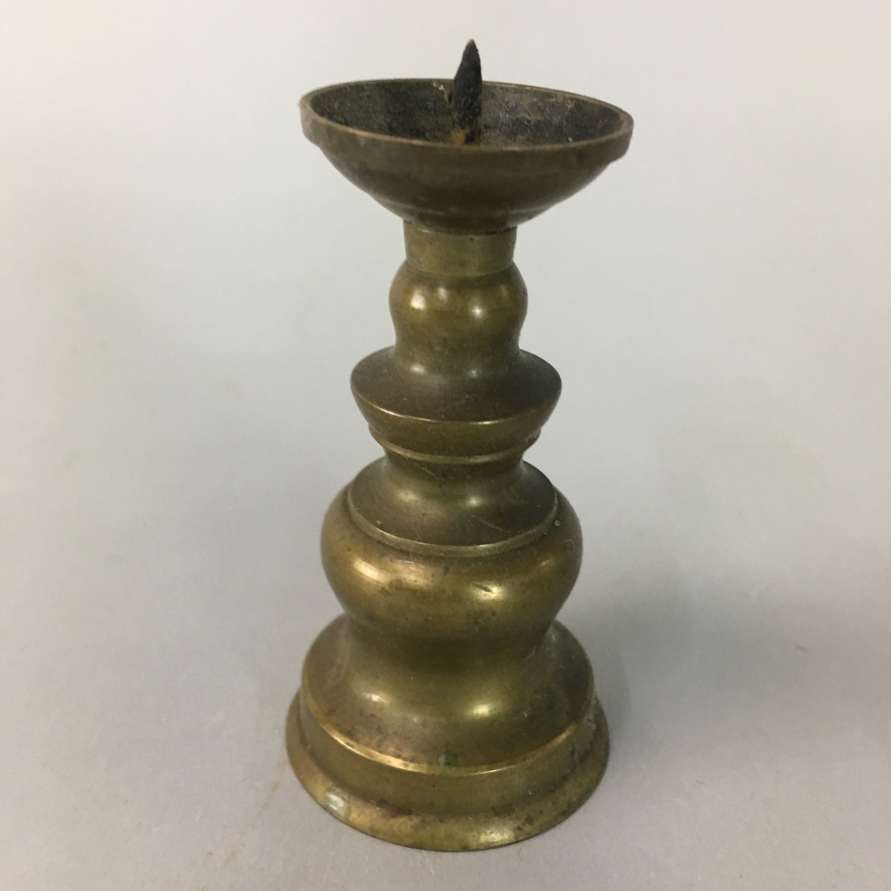 Japanese Buddhist Altar Fitting Vtg Shokudai Candle Holder Brass Butsudan B608