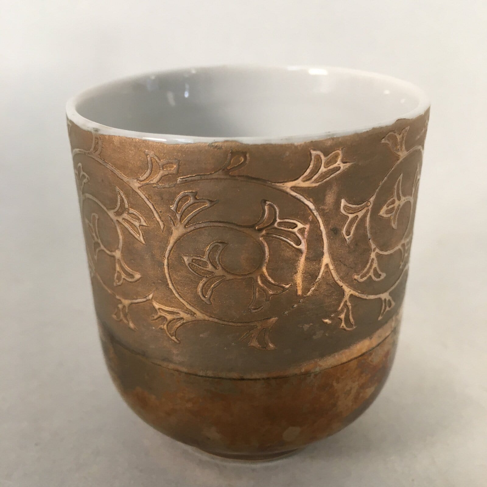 Japanese Buddhist Altar Fitting Vtg Tea Offering Cup Porcelain Butsudan BU290