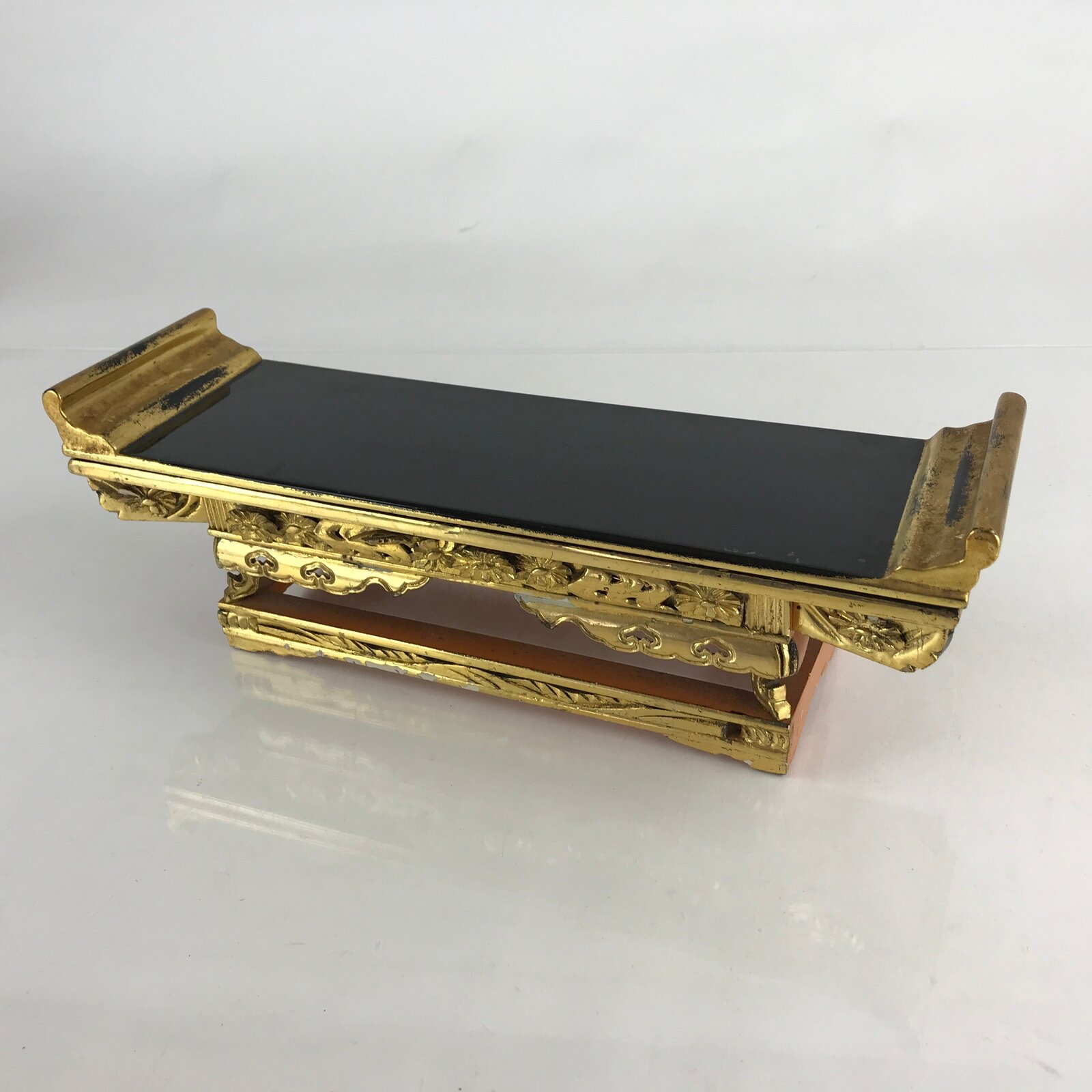 Japanese Buddhist Altar Fitting Wood Lacquer Offering Table Maejyoku Gold BU942
