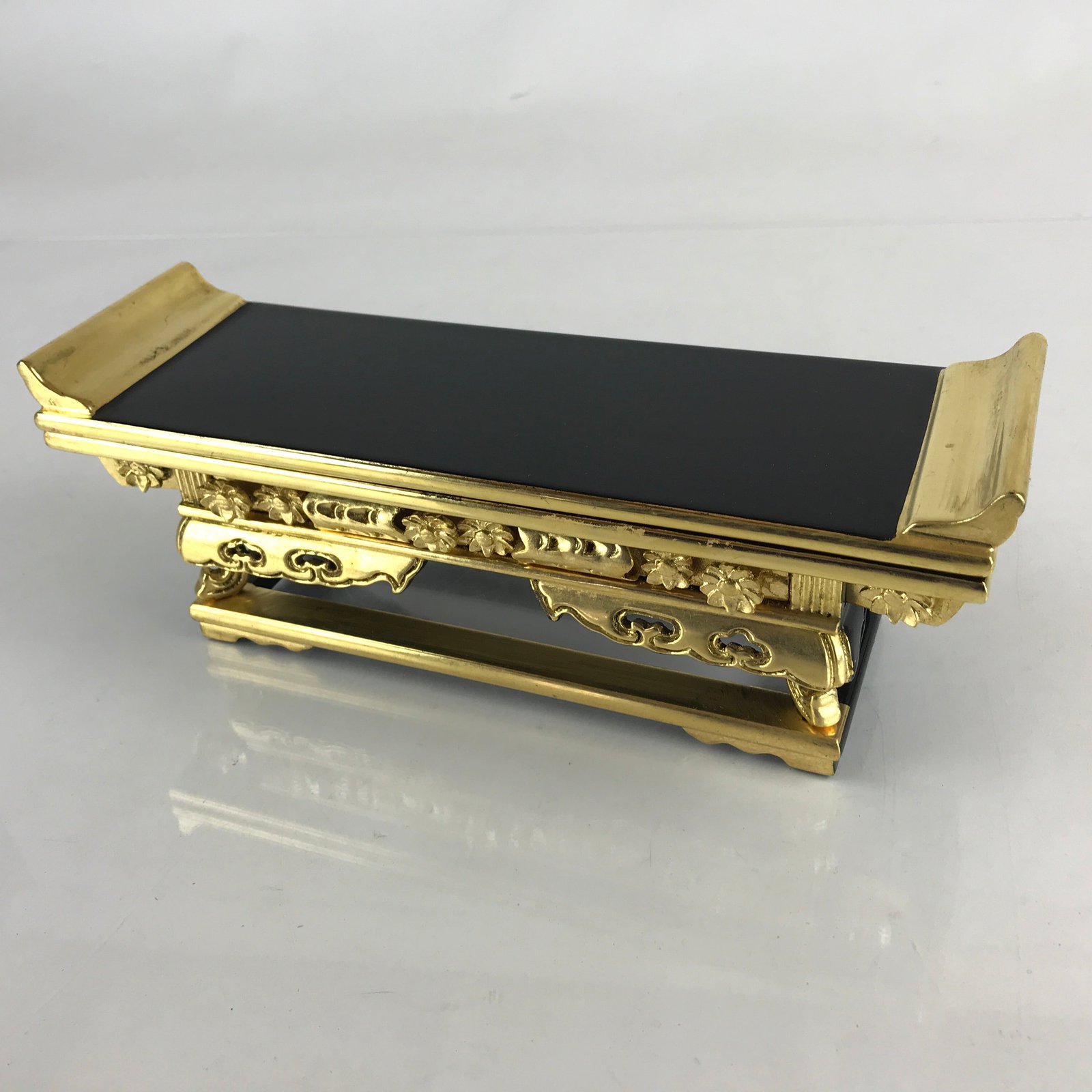 Japanese Buddhist Altar Fitting Wood Lacquer Offering Table Maejyoku Gold BU943