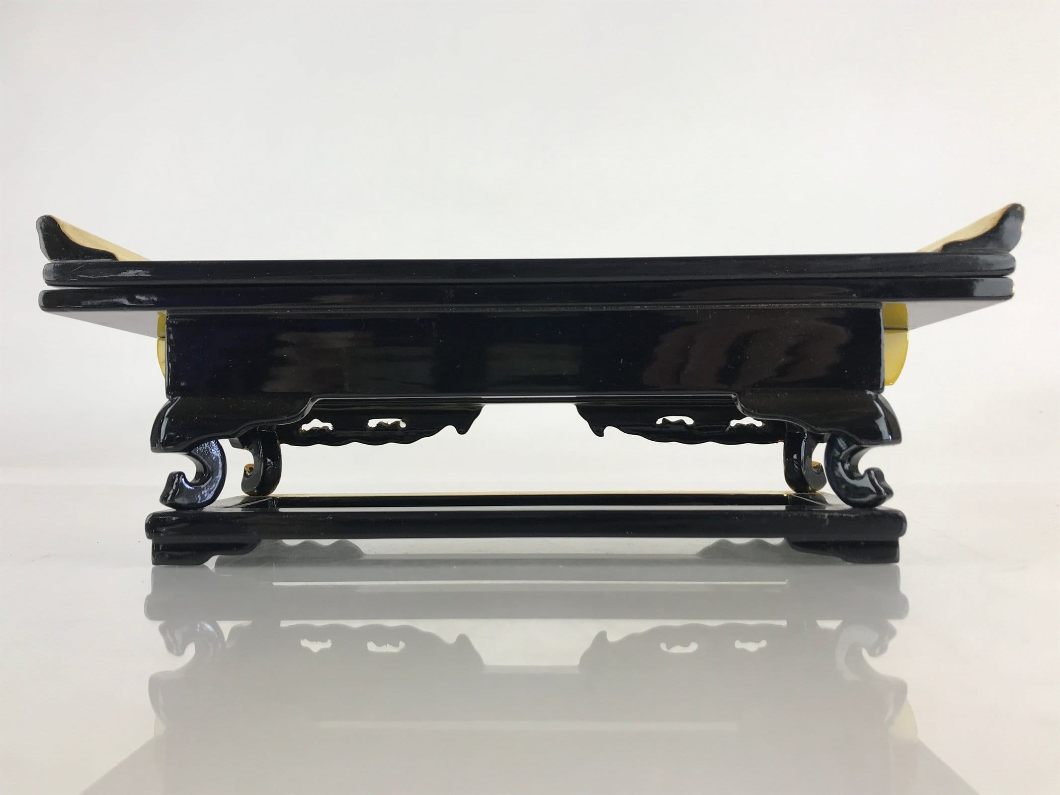 Japanese Buddhist Altar Fitting Wood Lacquer Offering Table Maejyoku Gold BU943