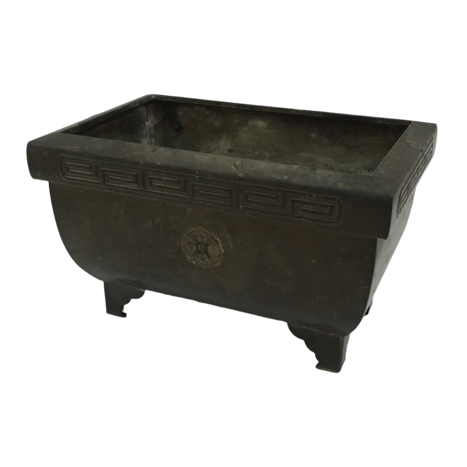 Japanese Buddhist Altar Fitting Wood Metal Incense Burner Koro Rectangle BA696