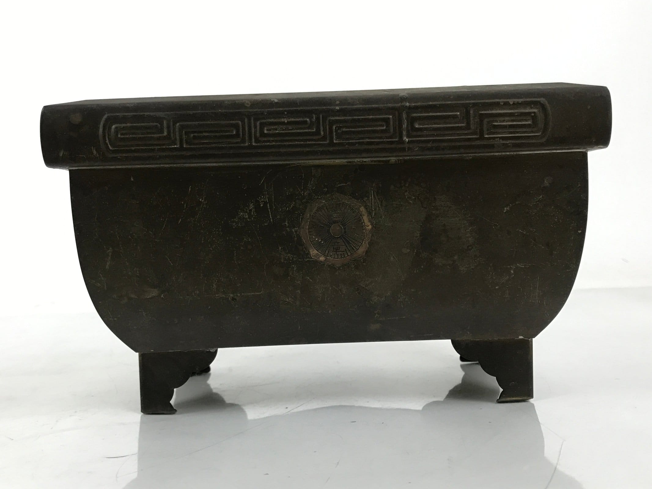 Japanese Buddhist Altar Fitting Wood Metal Incense Burner Koro Rectangle BA696